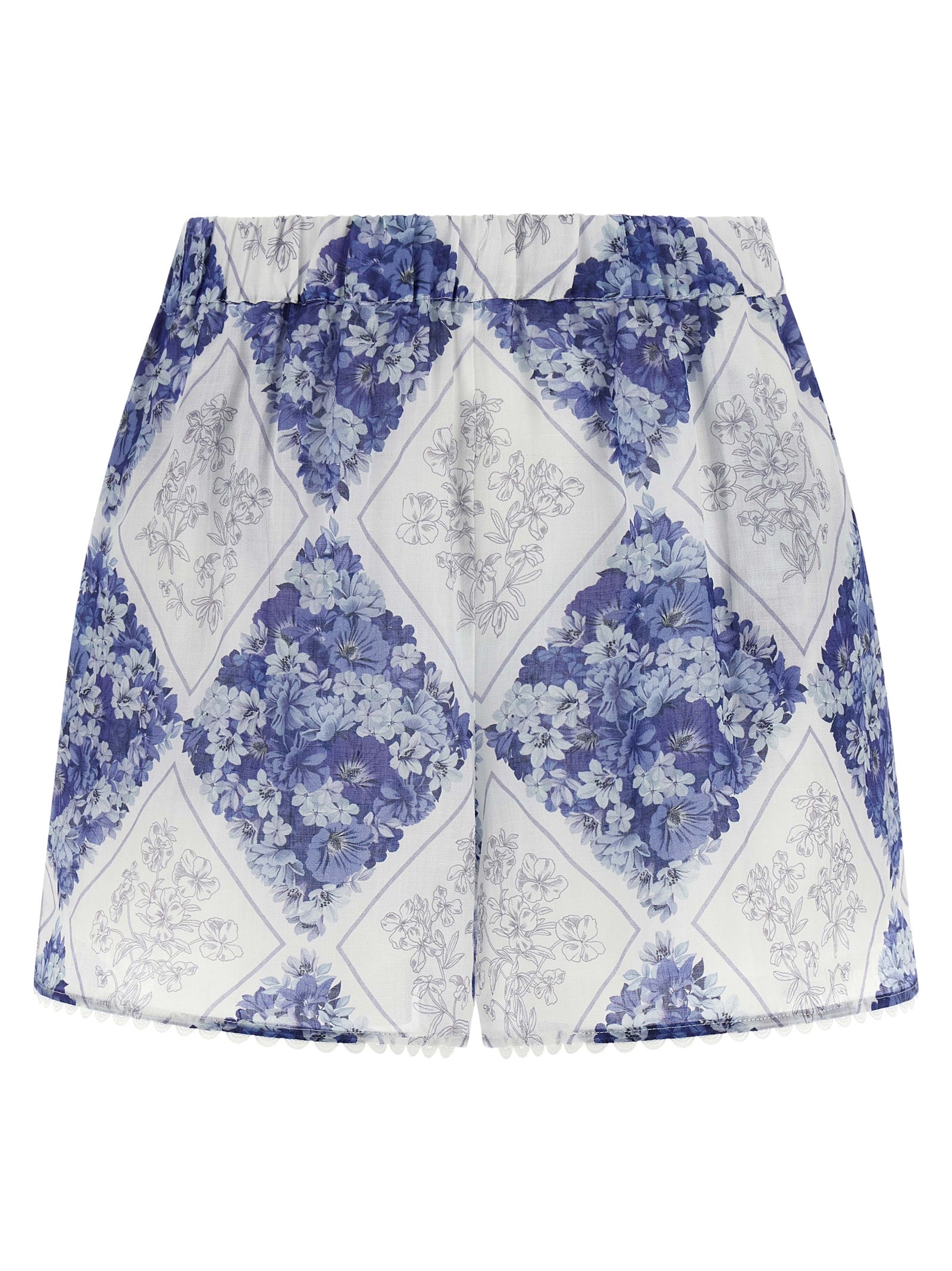 Twinset Blaue Rochenleder-Shorts