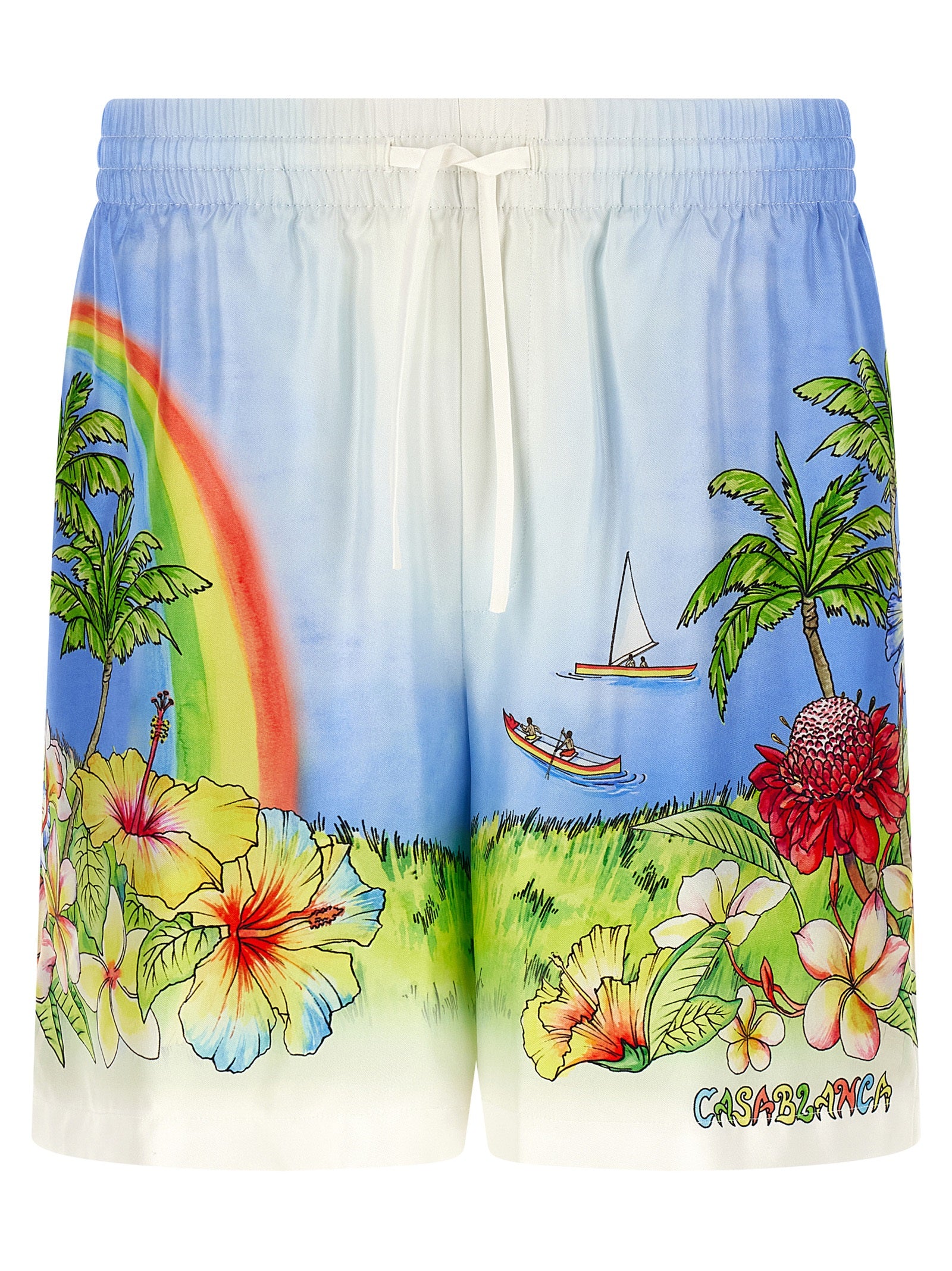 Casablanca Mehrfarbige Cargo-Shorts aus Seide