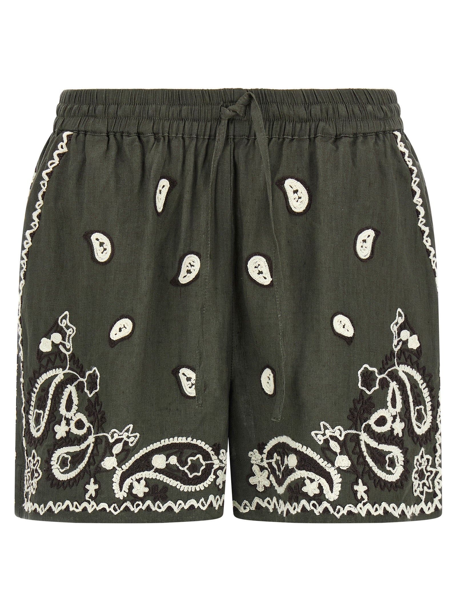P.A.R.O.S.H. Zweifarbige Leinen-Bermudashorts