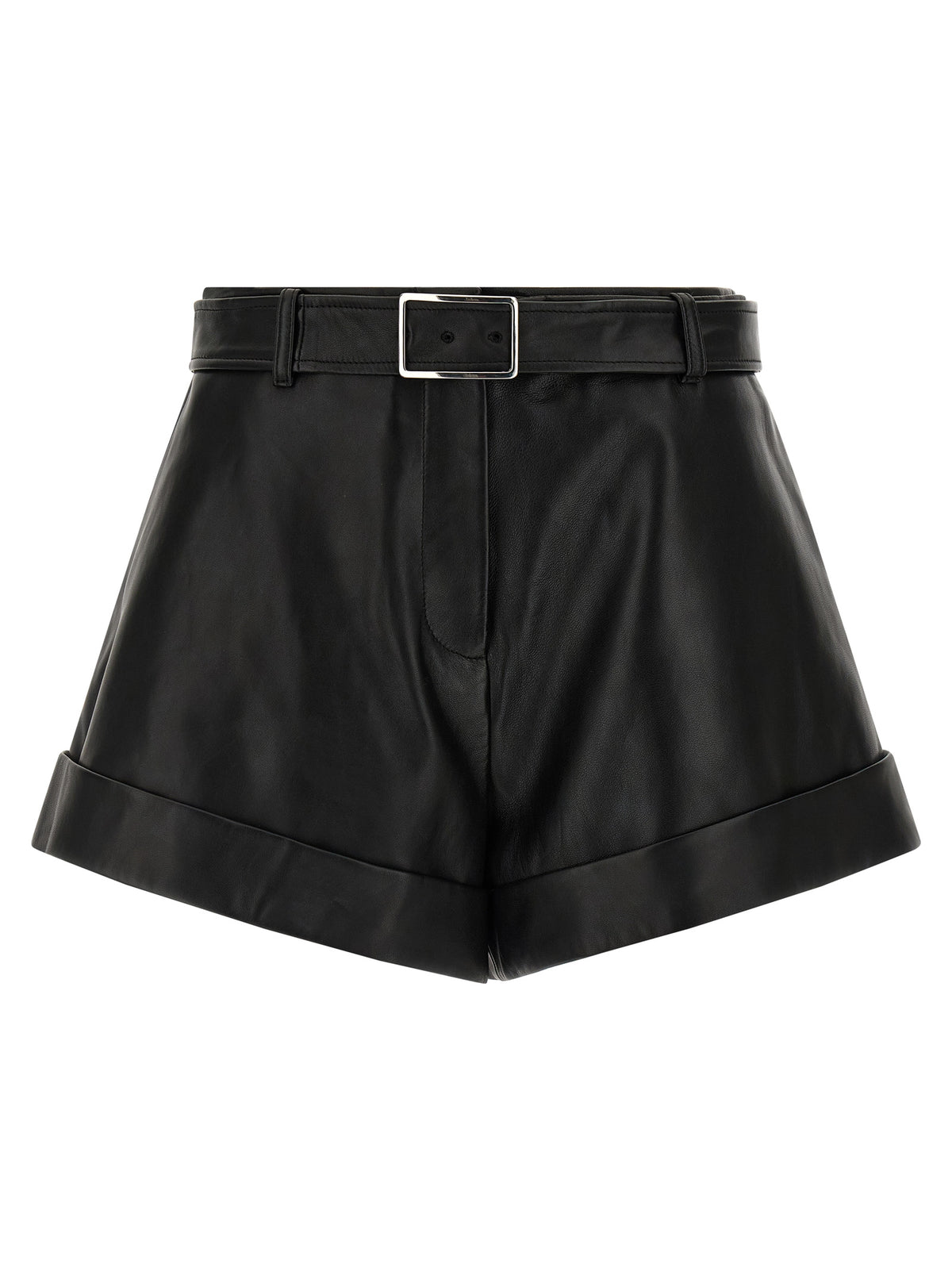 Sportmax Schwarze Bermuda-Shorts aus Lammleder
