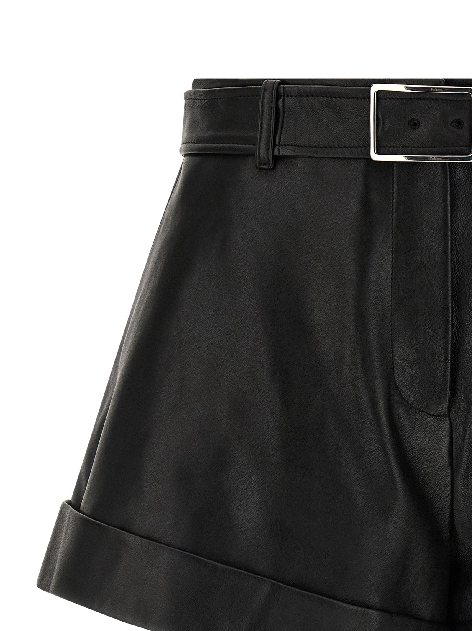 Sportmax Schwarze Bermuda-Shorts aus Lammleder