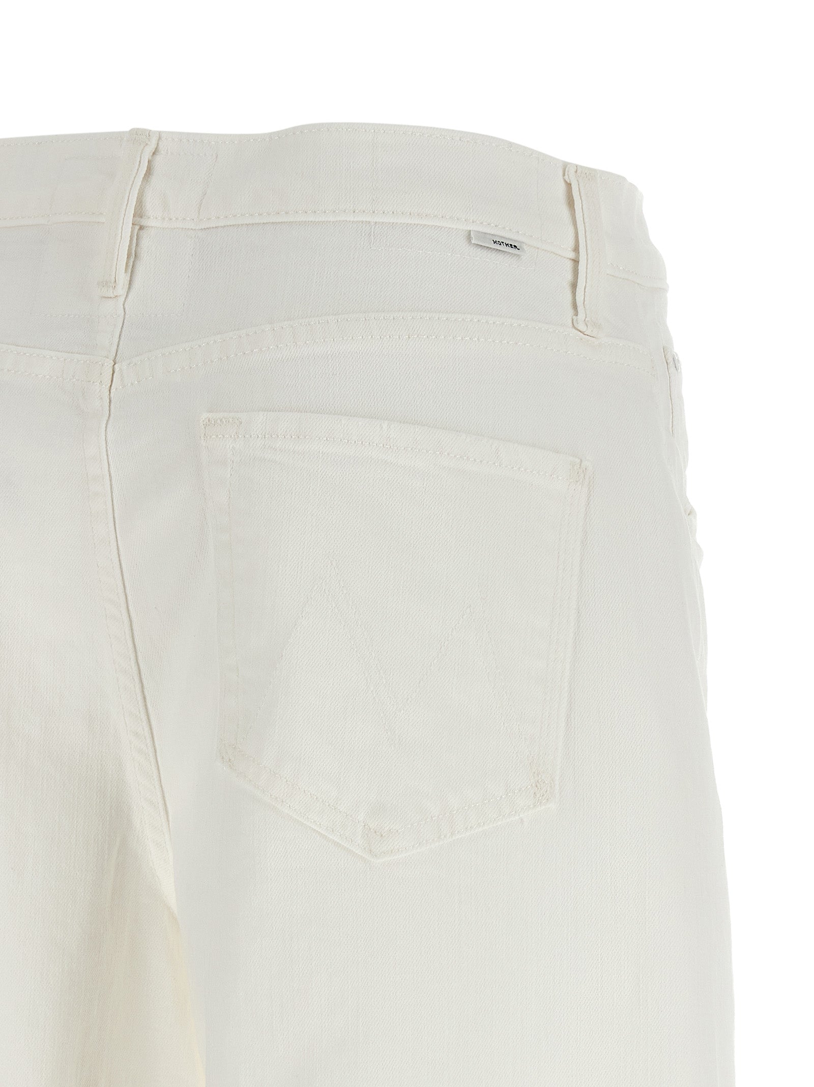 Mother Denim Weiße Baumwoll-Bermudashorts