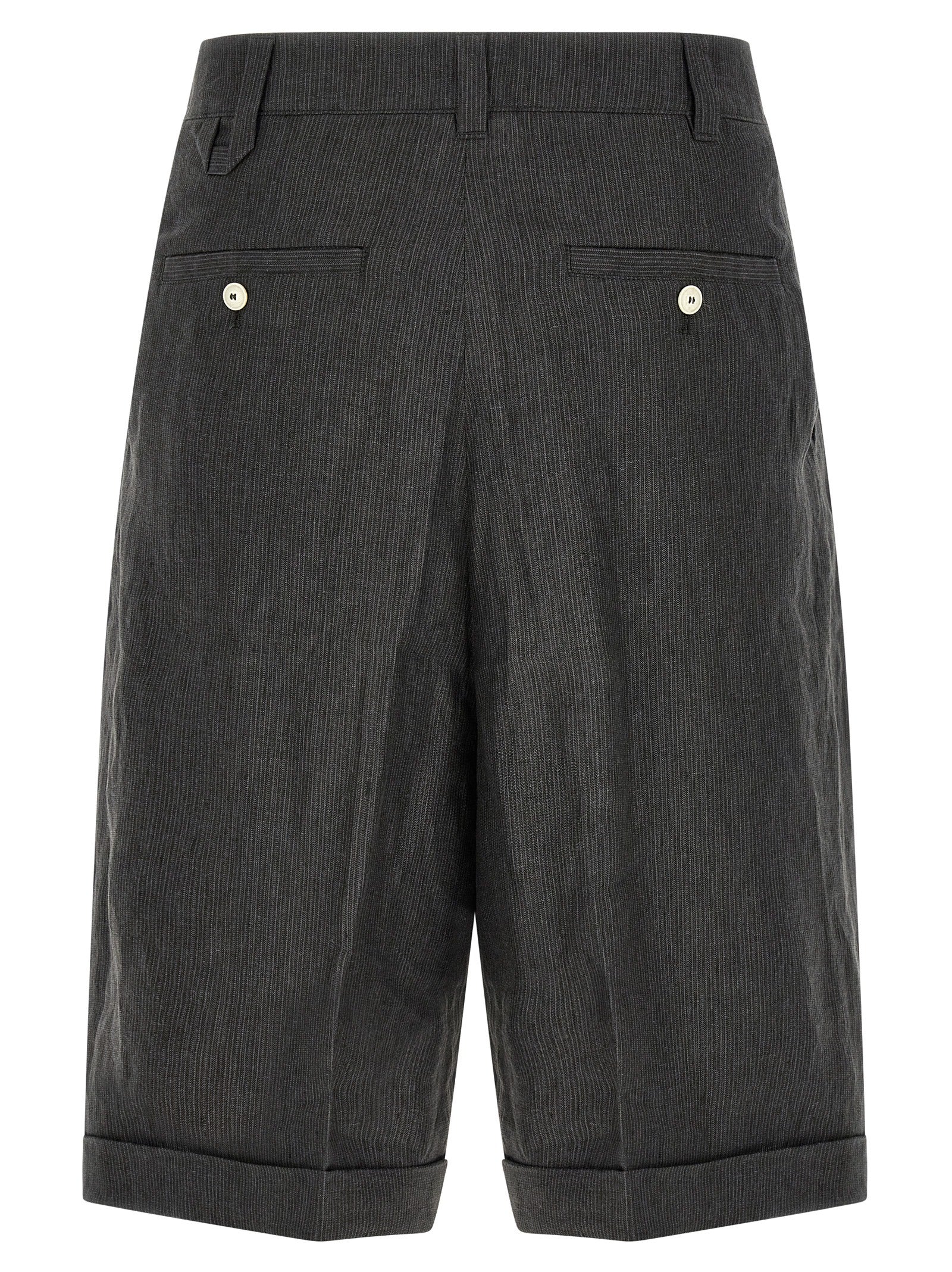 Jacquemus Graue Leinen-Bermudashorts