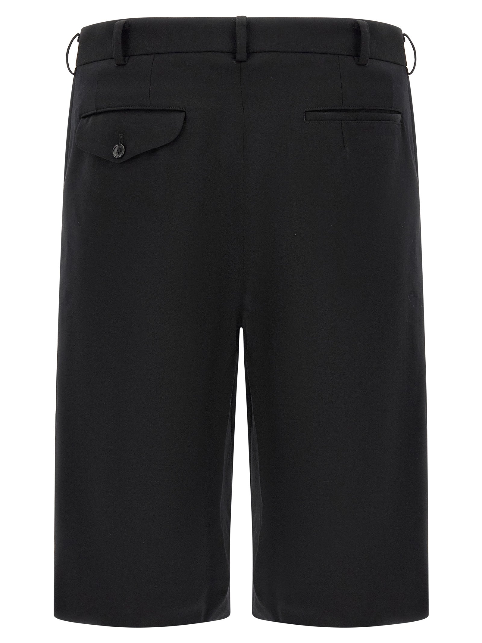 Comme Des Garçons Schwarze Woll-Bermudashorts
