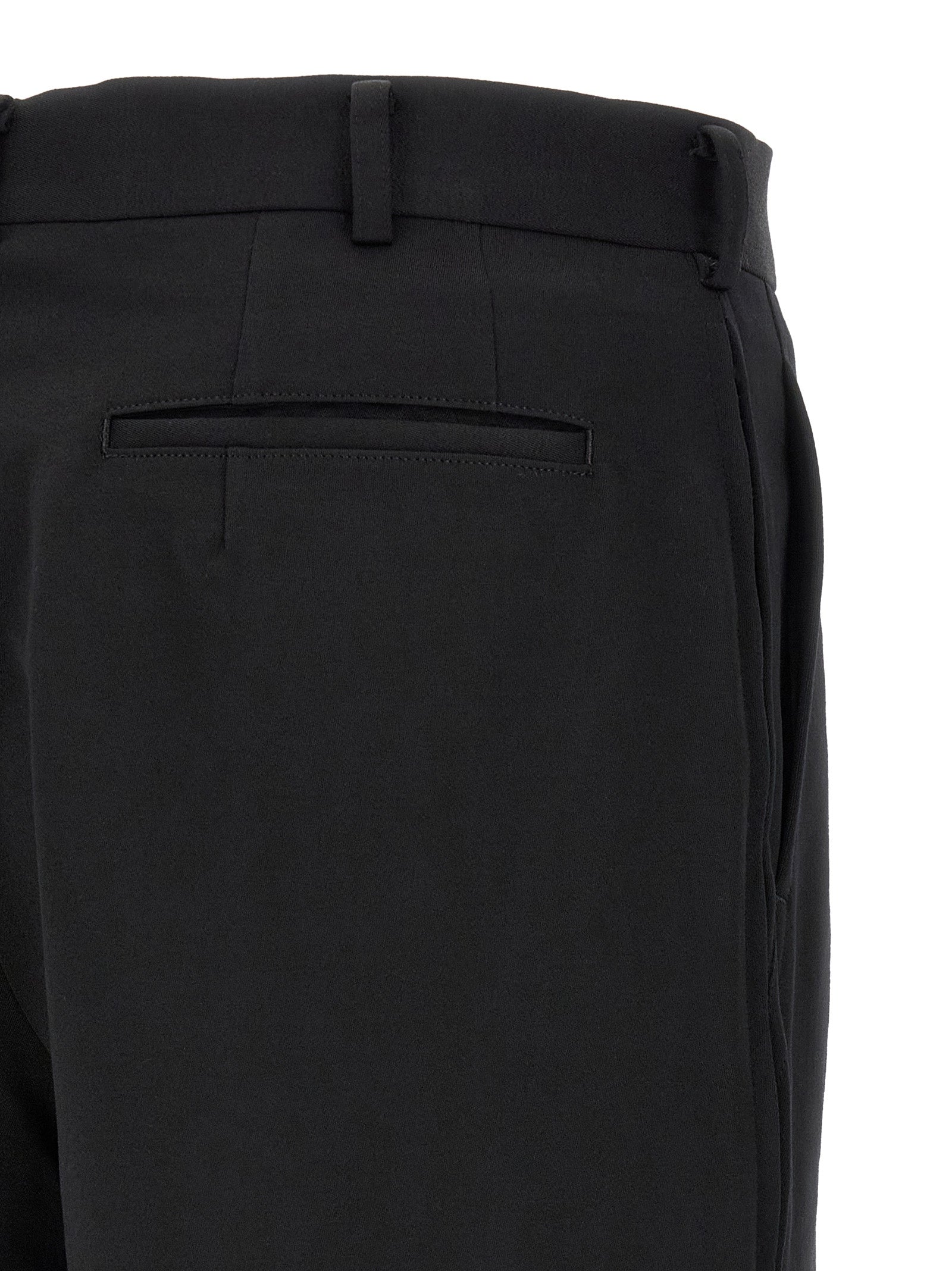 Comme Des Garçons Schwarze Woll-Bermudashorts