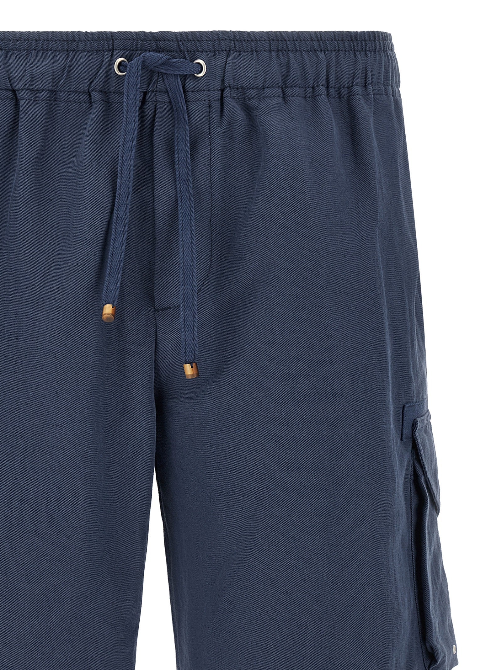 Brunello Cucinelli Blaue Leinen-Bermudashorts