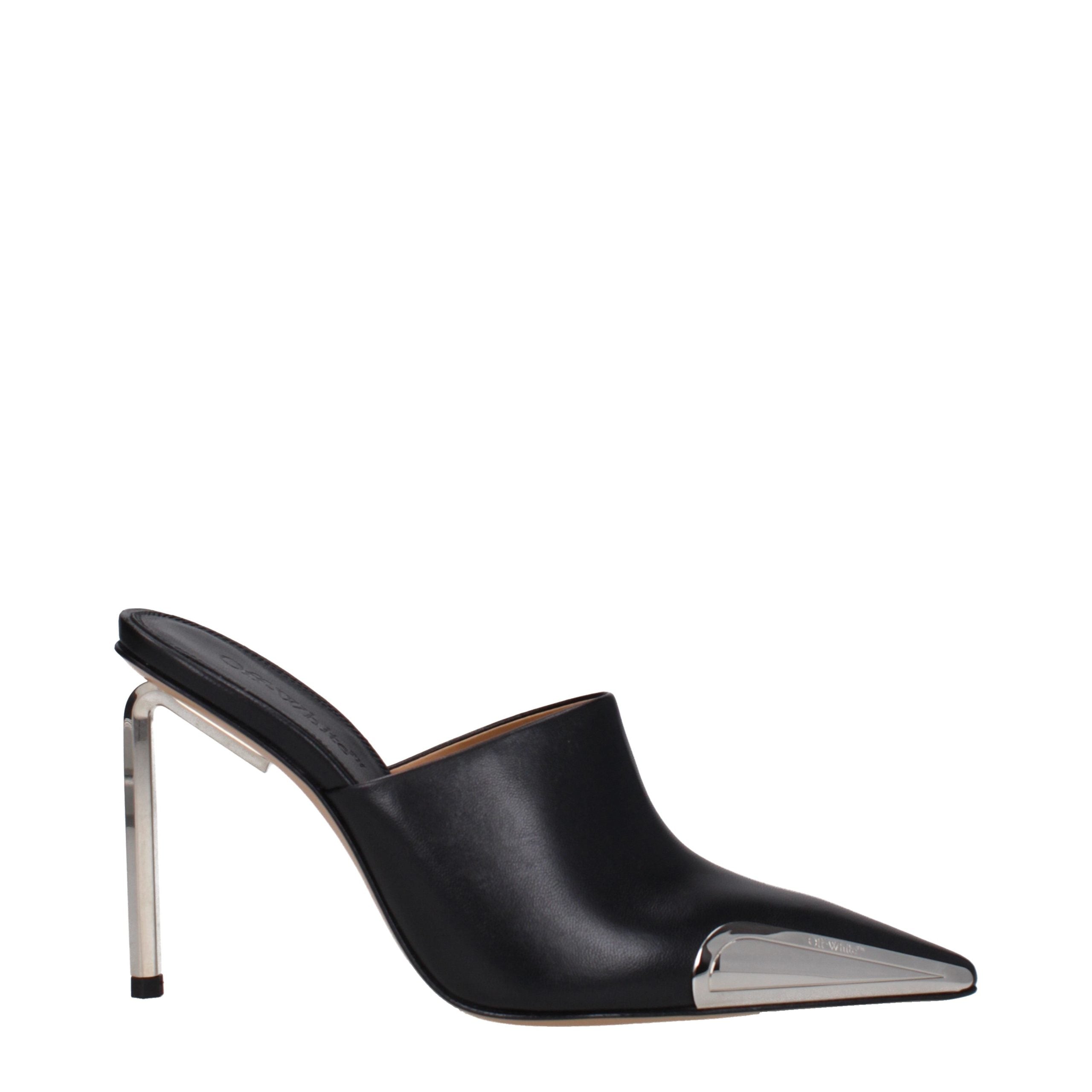 Off-White Schwarze Leder Pumps mit hohem Absatz