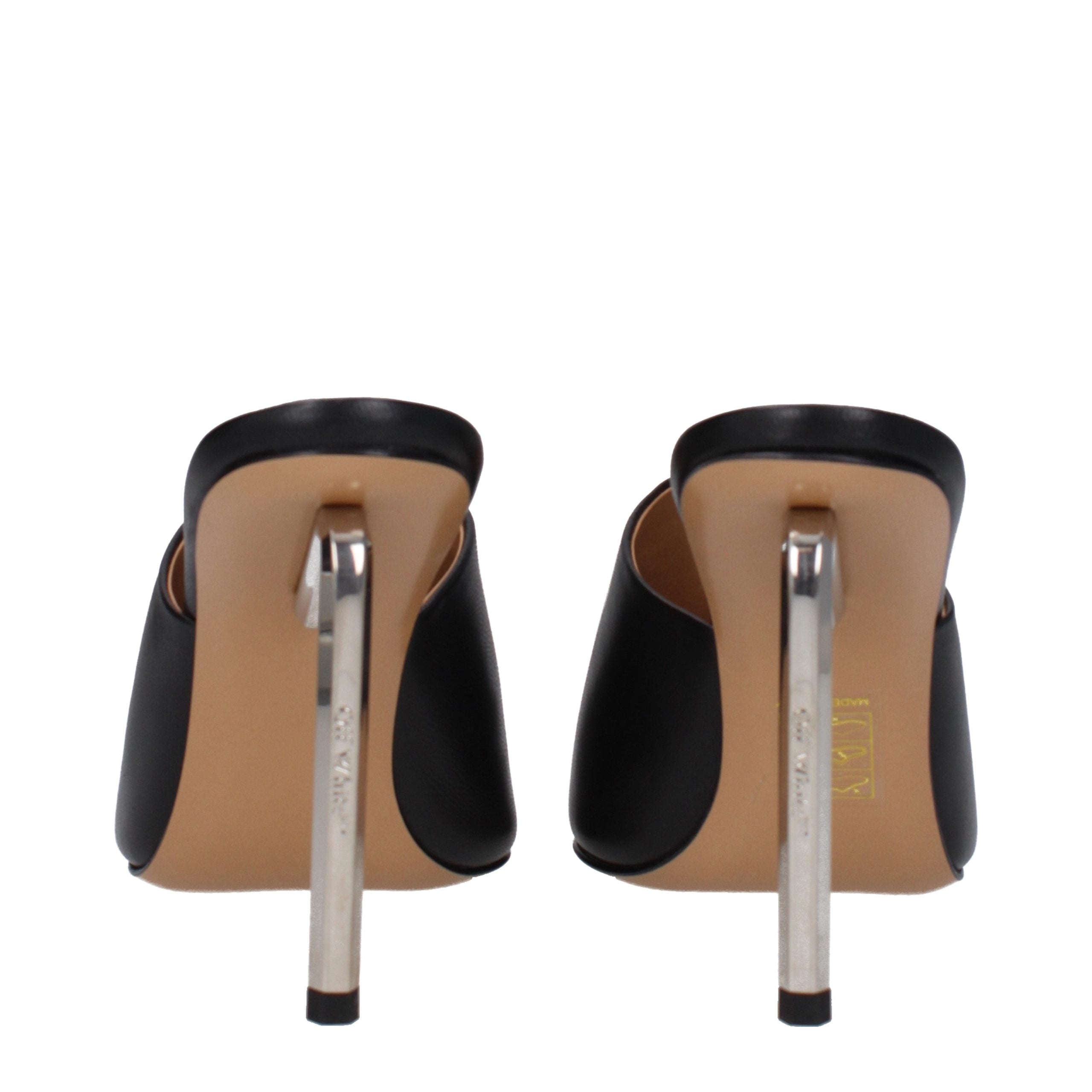 Off-White Schwarze Leder Pumps mit hohem Absatz