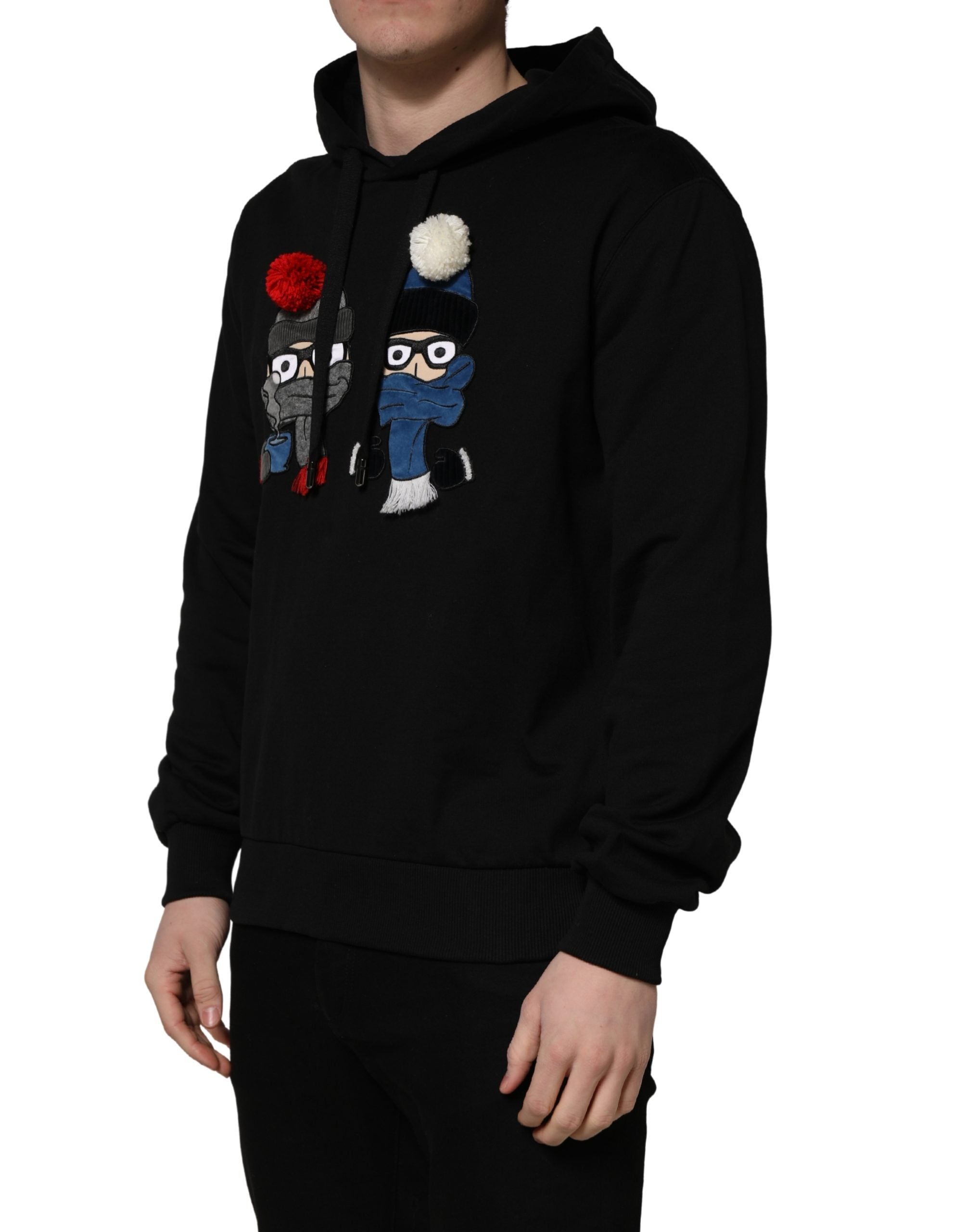 Dolce & Gabbana #dgfamily Schwarzer Kapuzenpullover aus Baumwolle für Herren