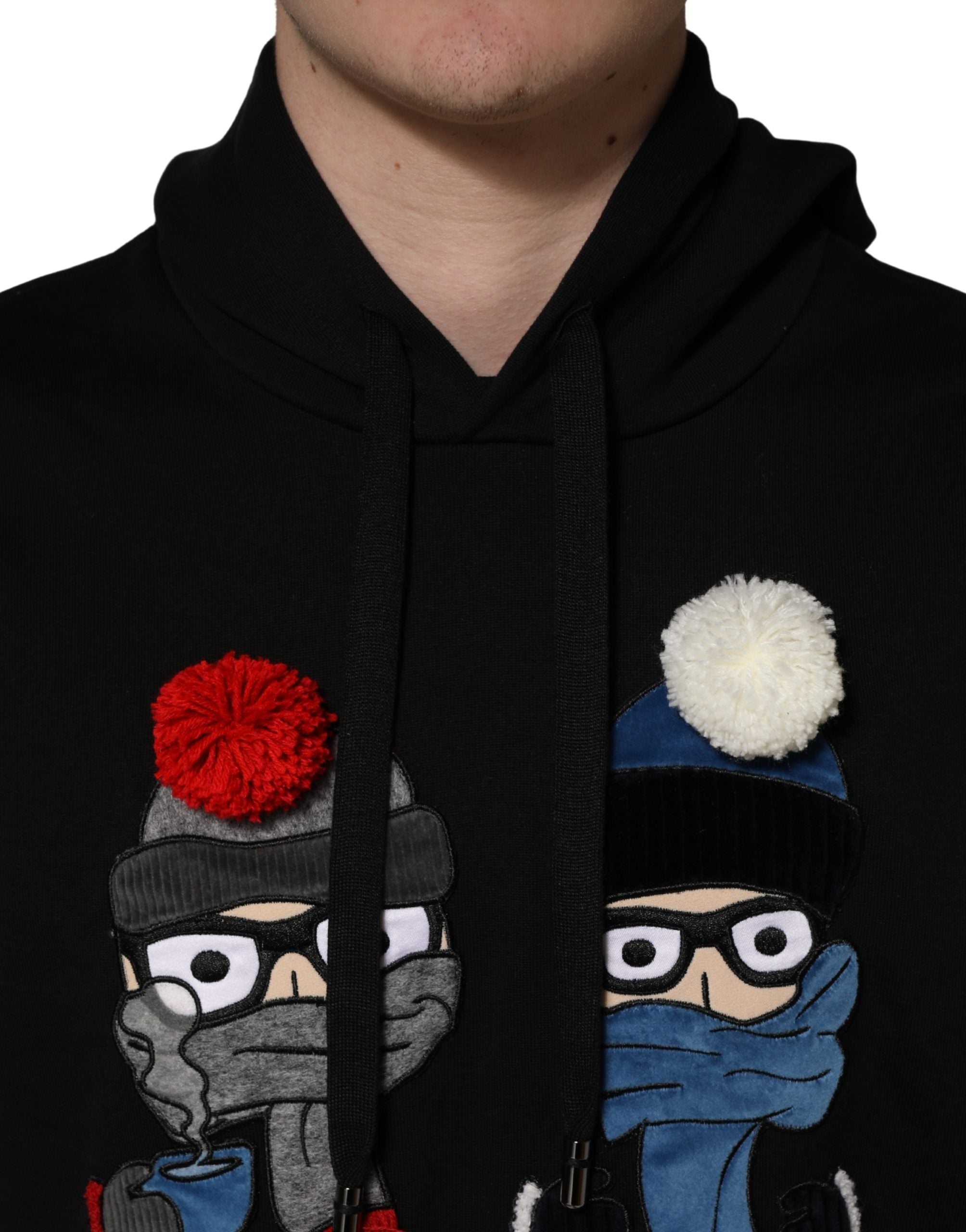 Dolce & Gabbana #dgfamily Schwarzer Kapuzenpullover aus Baumwolle für Herren