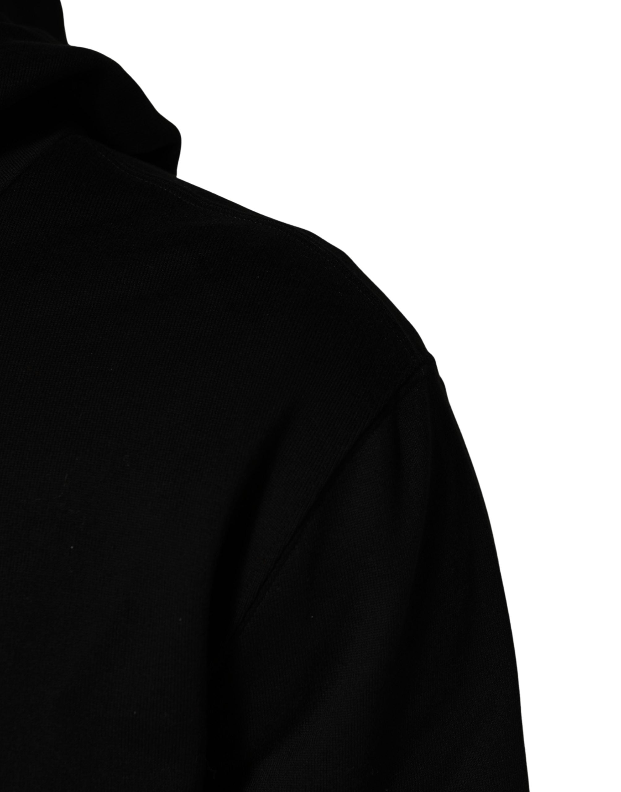 Dolce & Gabbana #dgfamily Schwarzer Kapuzenpullover aus Baumwolle für Herren