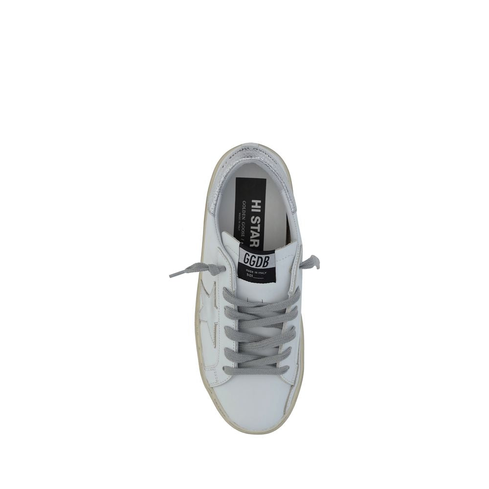 Golden Goose Weiße Low-Top-Sneaker aus Kalbsleder Bos Taurus