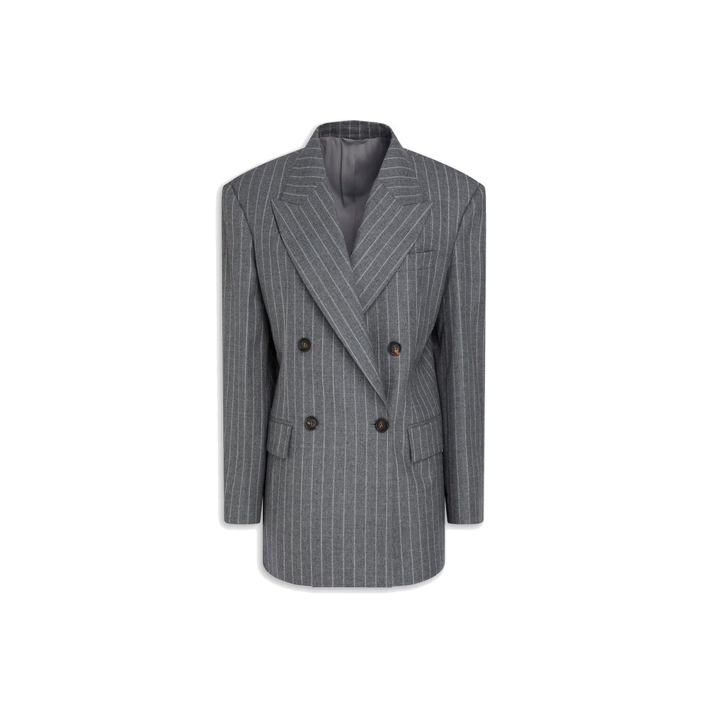 Brunello Cucinelli Grauer Blazer aus reiner Schurwolle