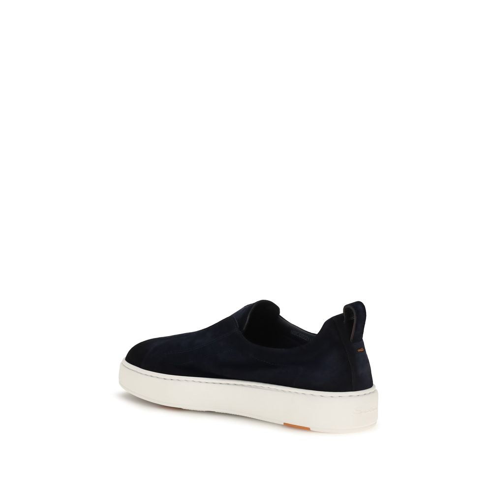 Santoni Blaue Kalbsleder Bos Taurus Sneaker