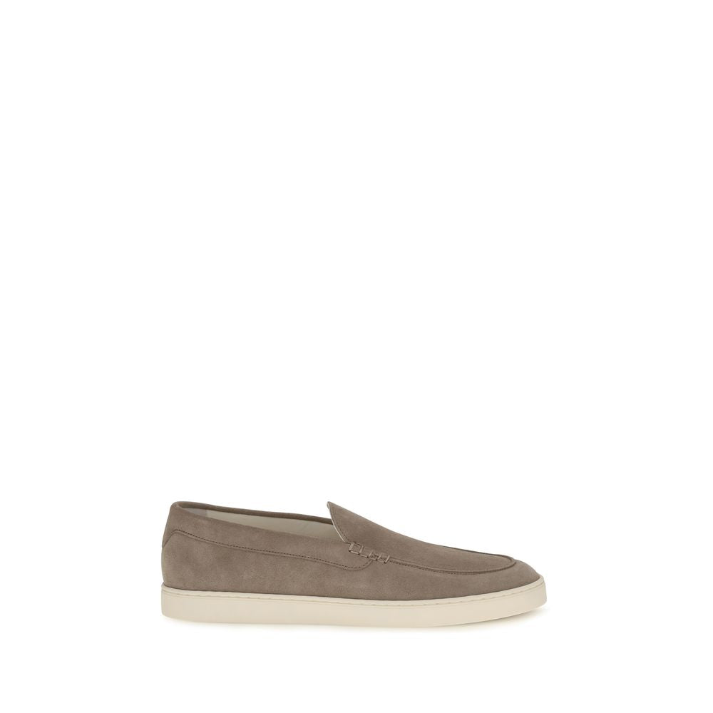 Brunello Cucinelli Graue Kalbsleder Bos Taurus Slipper-Loafer