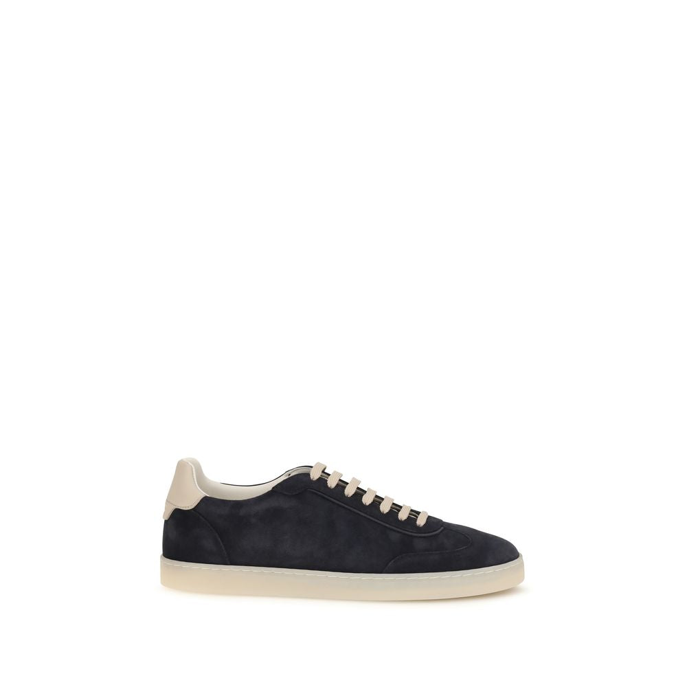 Brunello Cucinelli Braune Kalbsleder Bos Taurus Low Top Sneaker