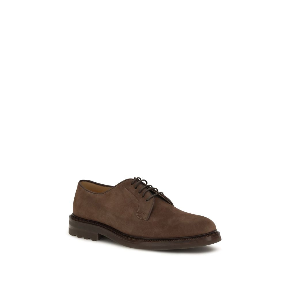 Brunello Cucinelli Braune Gummisohlen-Schnürschuhe