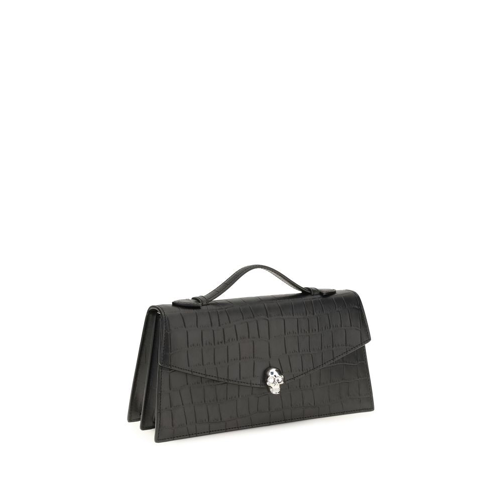 Alexander McQueen Schwarze Bos Taurus Kalbsleder Schultertasche