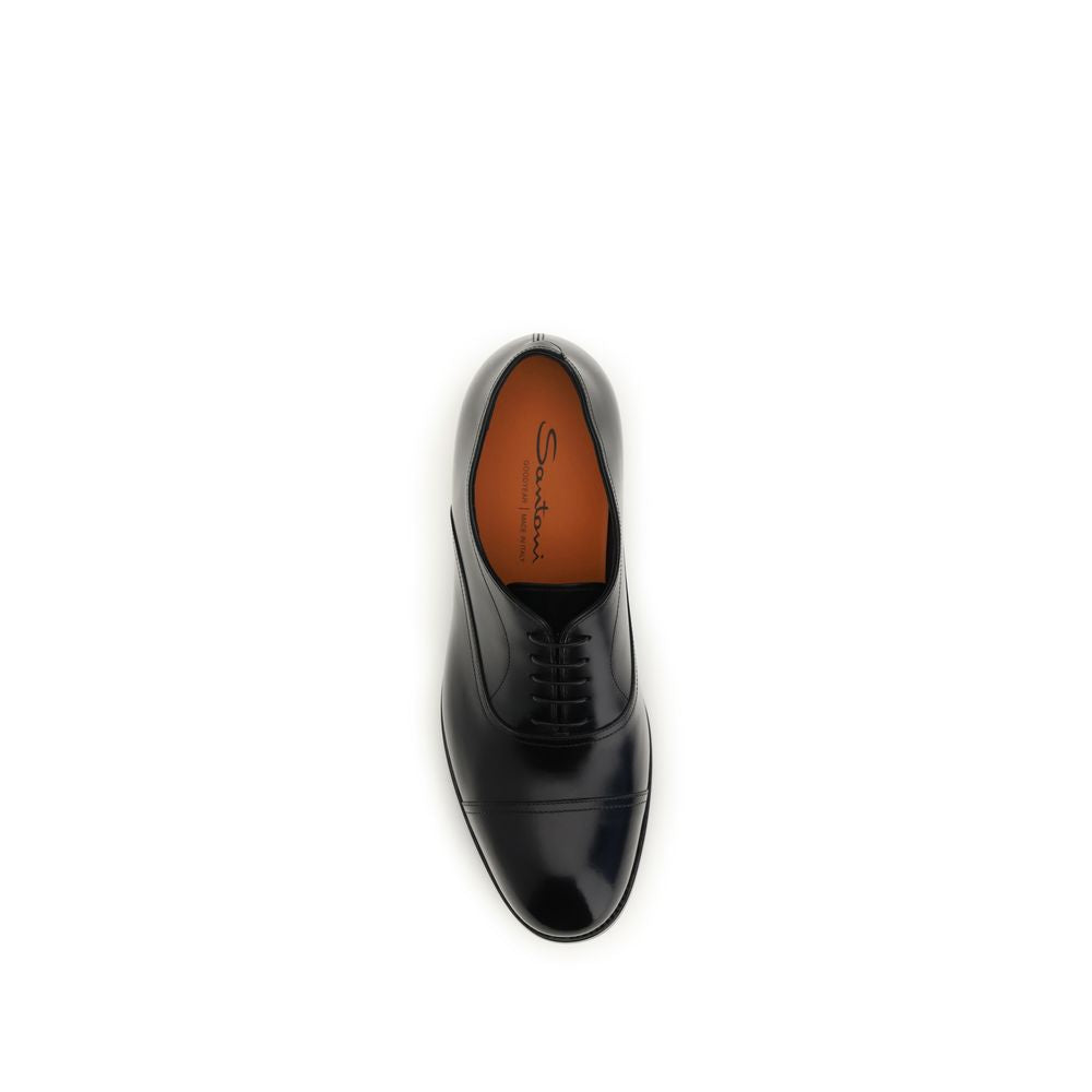Santoni Schwarze Kalbsleder Bos Taurus Oxfords und Derbys