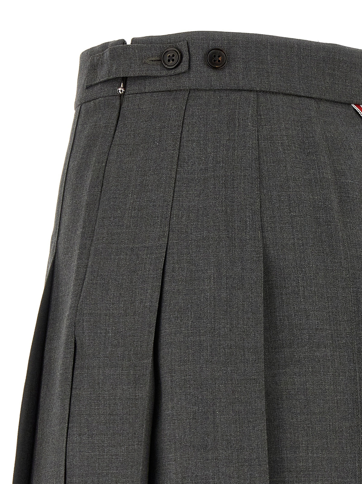Thom Browne Grauer Woll-Maxirock