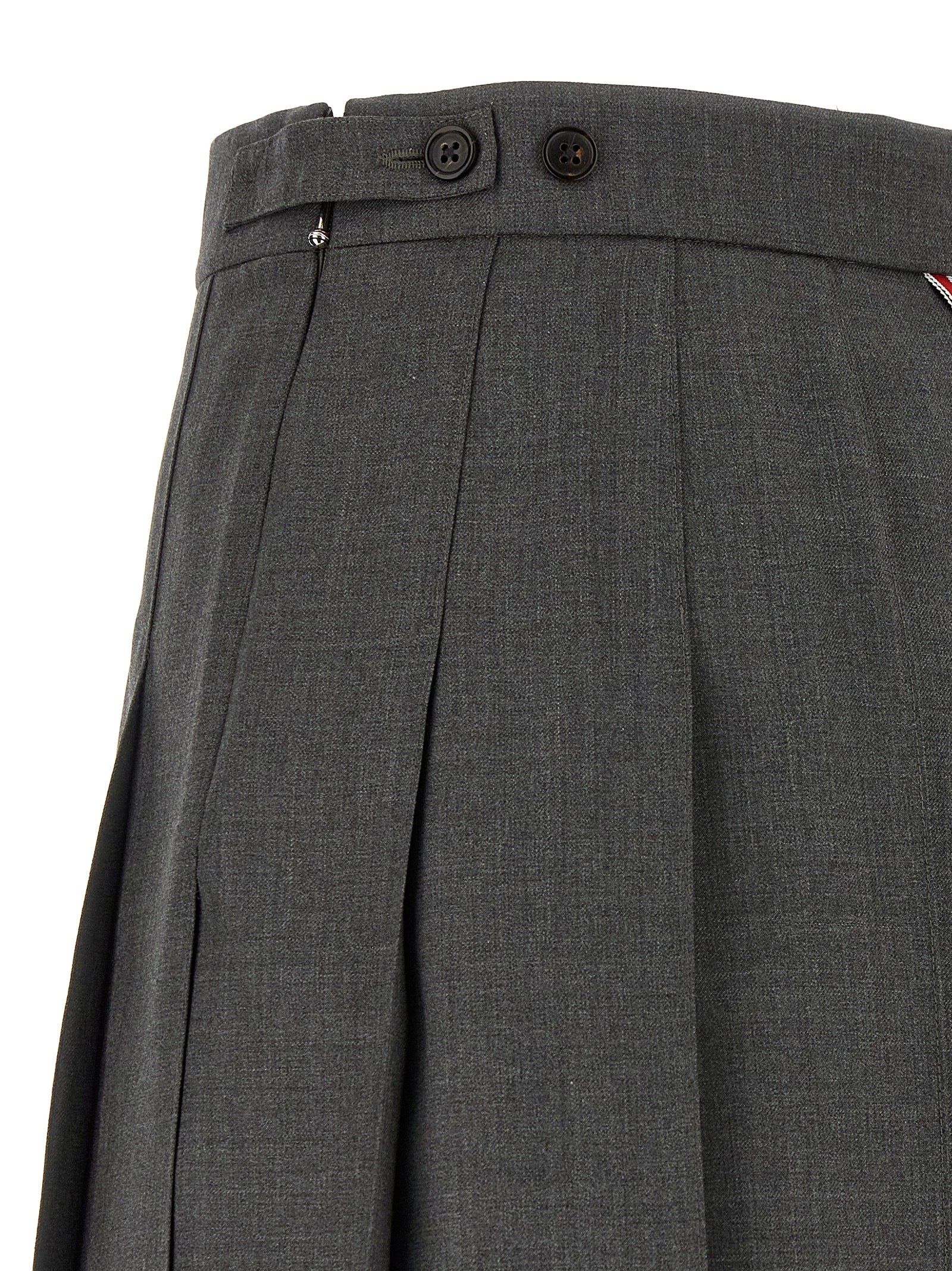 Thom Browne Grauer Woll-Maxirock