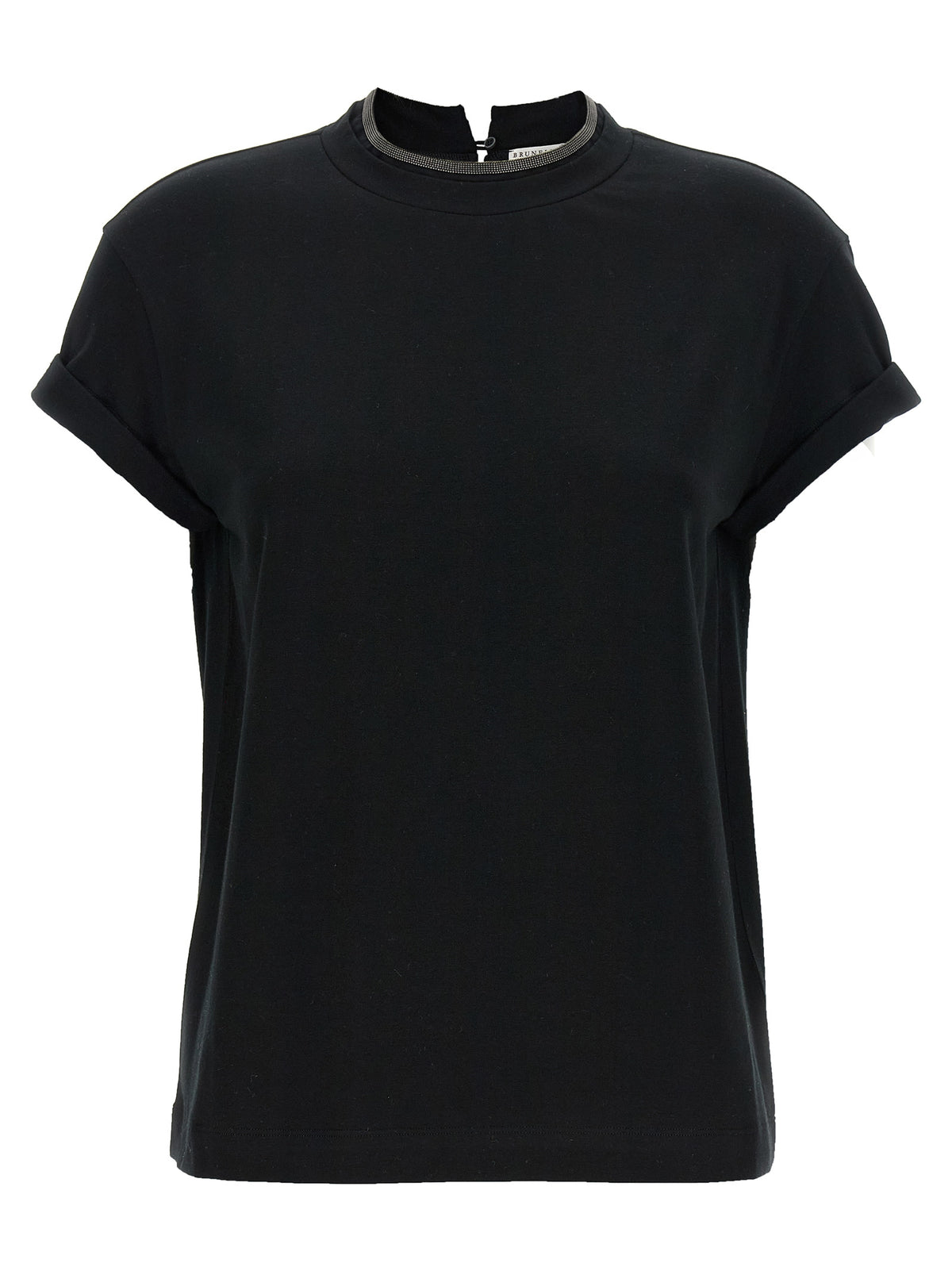 Brunello Cucinelli Schwarzes Baumwoll-T-Shirt