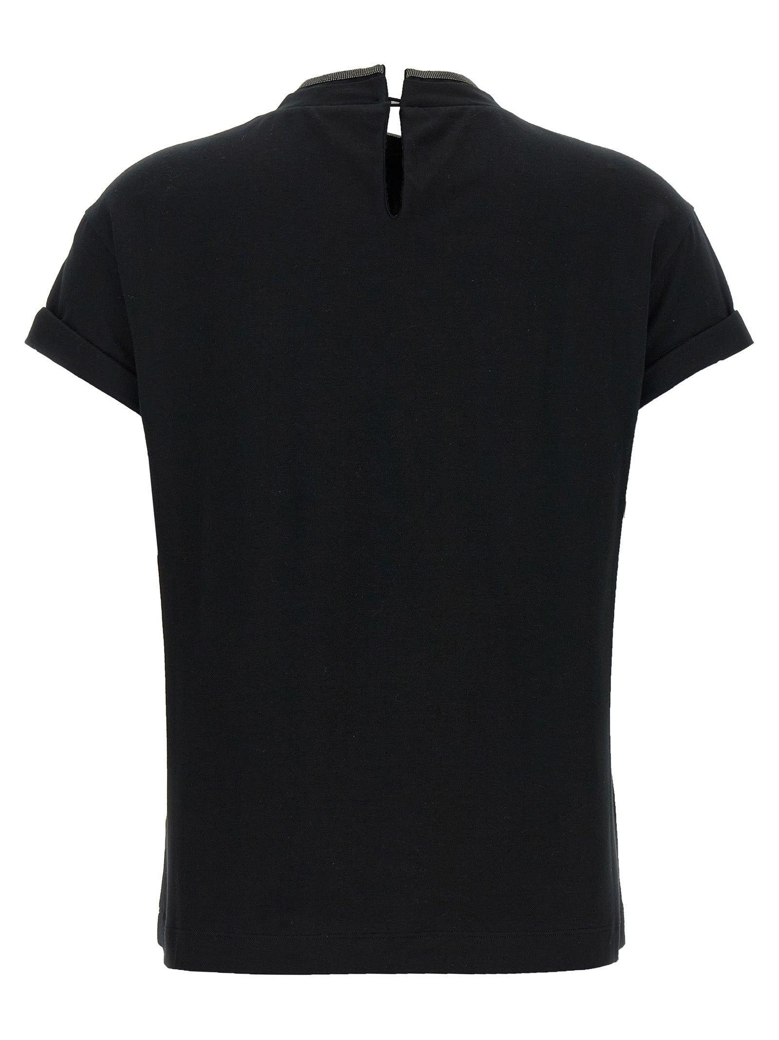 Brunello Cucinelli Schwarzes Baumwoll-T-Shirt