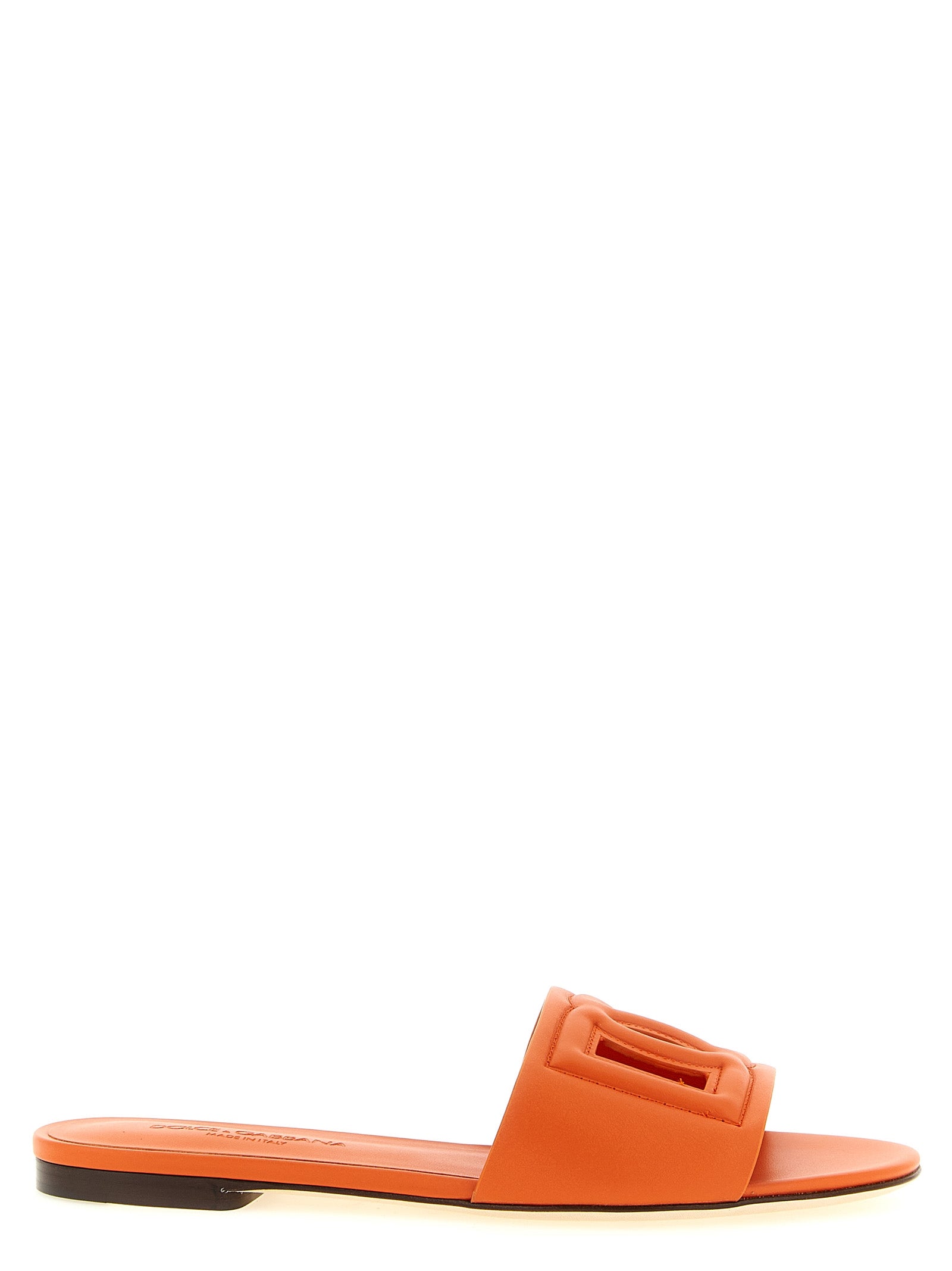 Dolce & Gabbana Orange Kalbsleder-Slipper