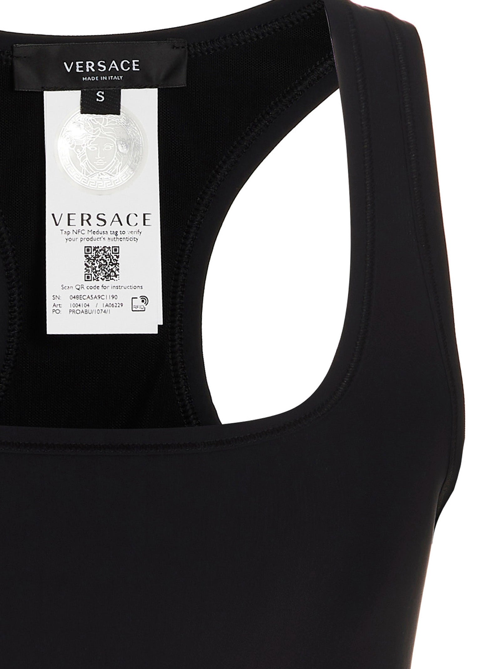 Versace Schwarzer Sport-BH aus Polyamid