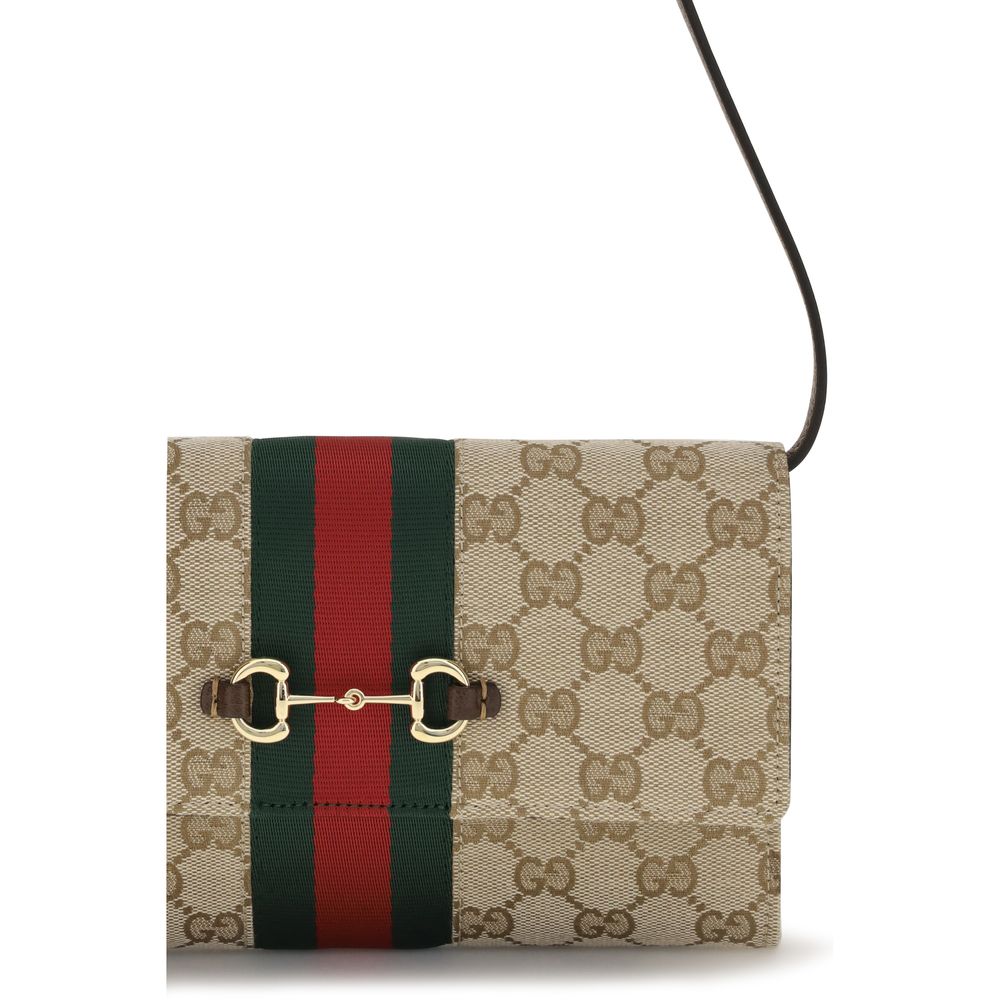 Gucci Braune Stoffgeldbörse