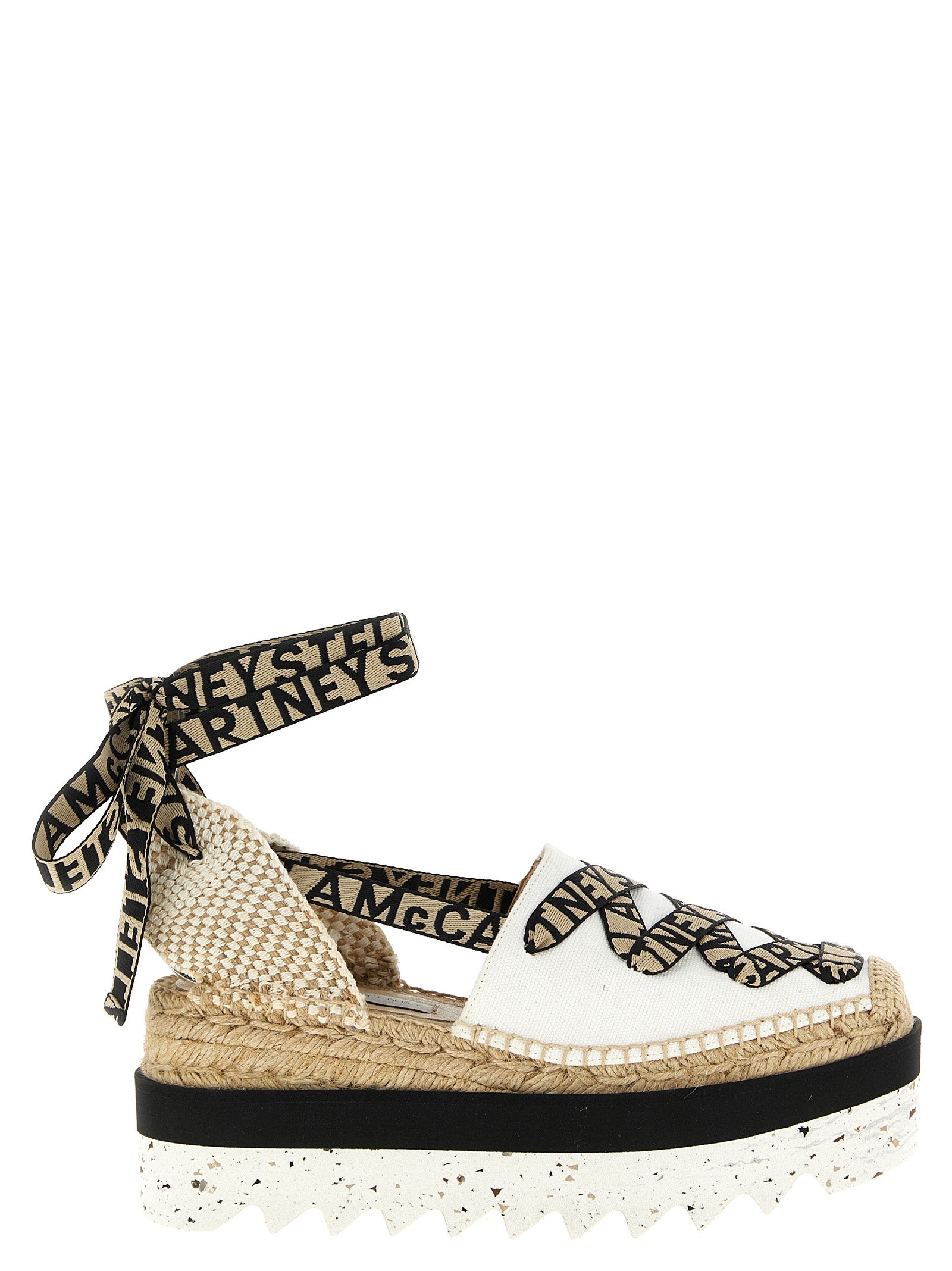 Stella McCartney Beige Baumwoll-Keilsandalen