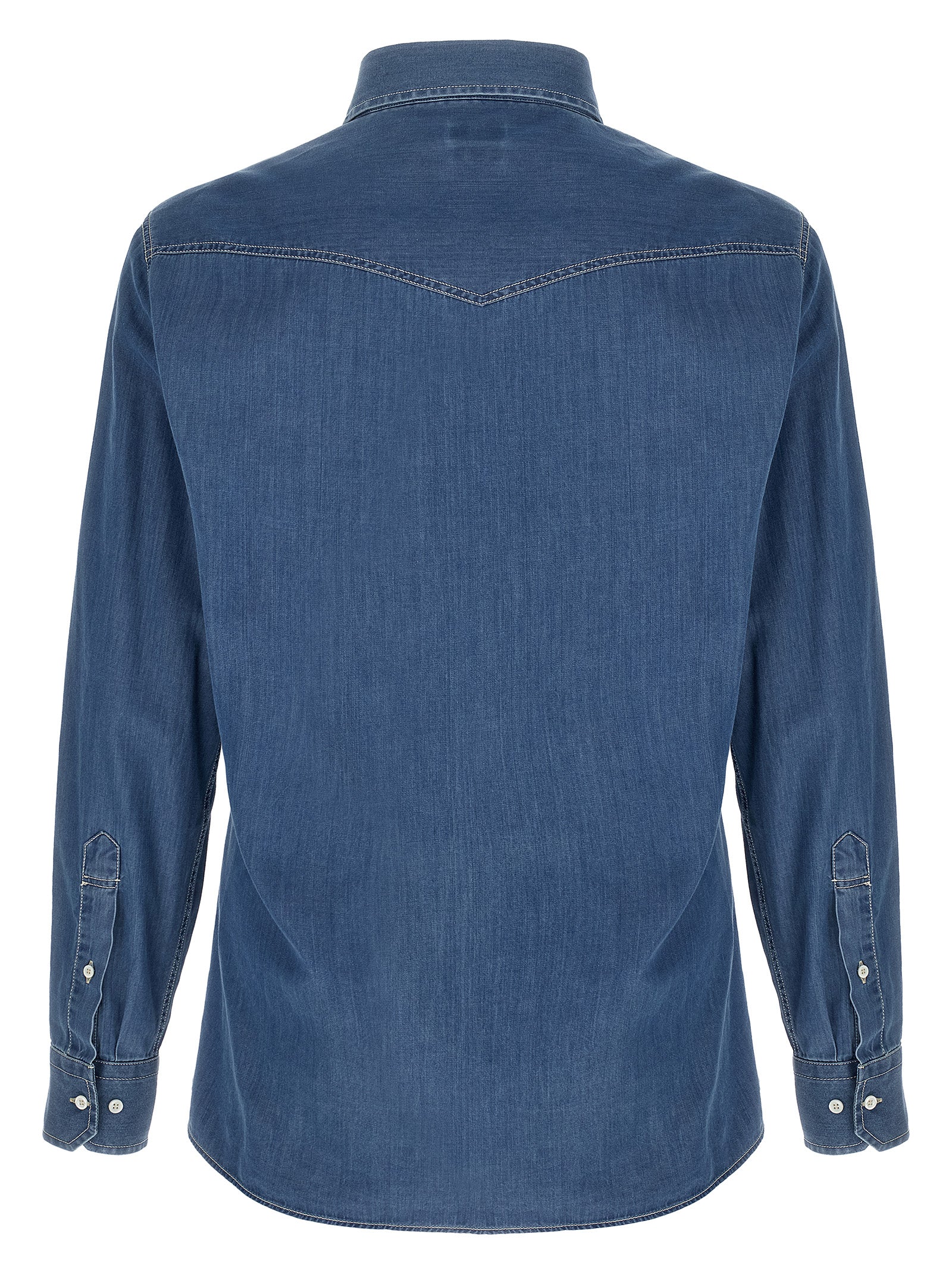 Brunello Cucinelli Blaue Baumwollbluse