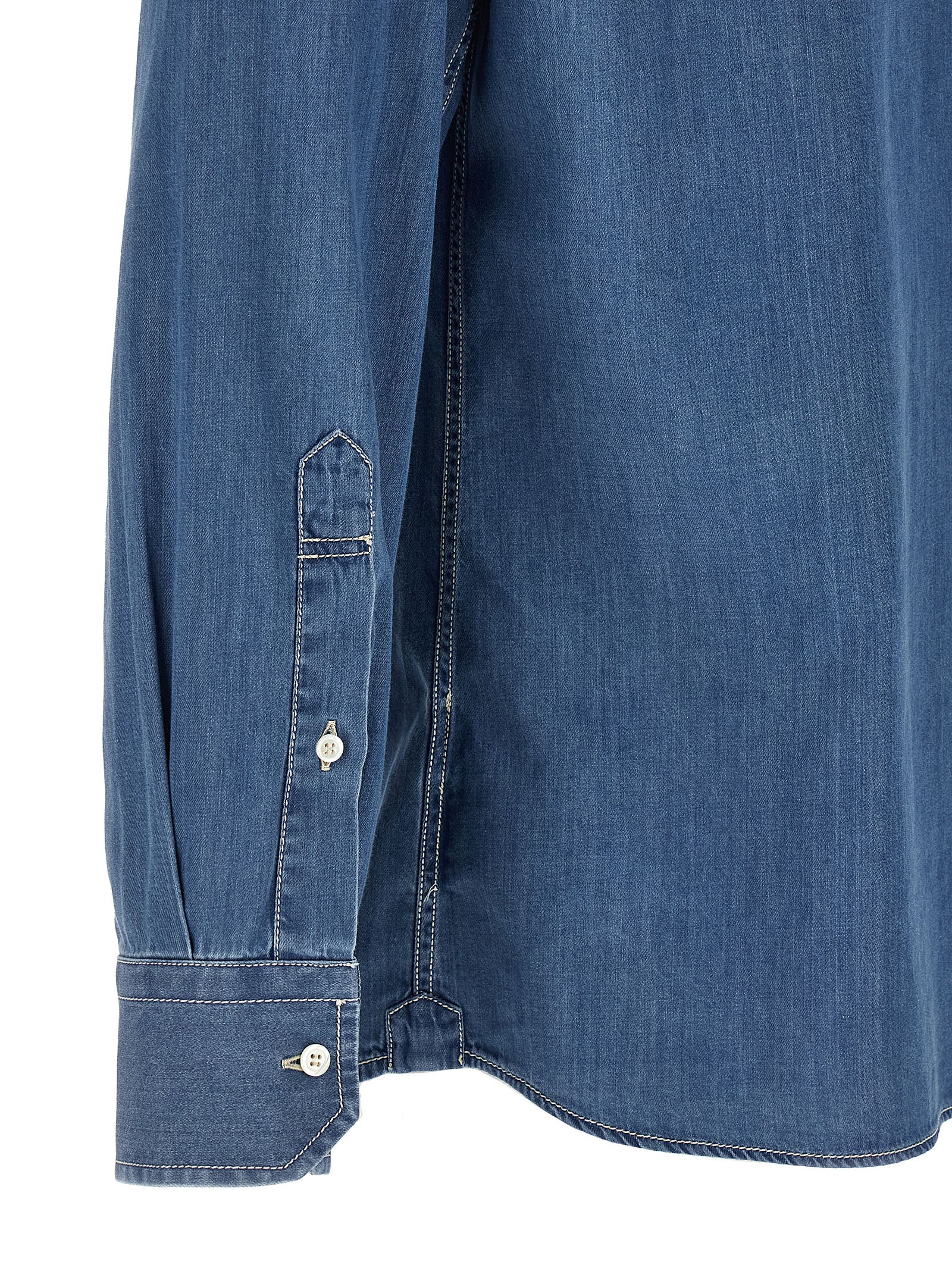 Brunello Cucinelli Blaue Baumwollbluse