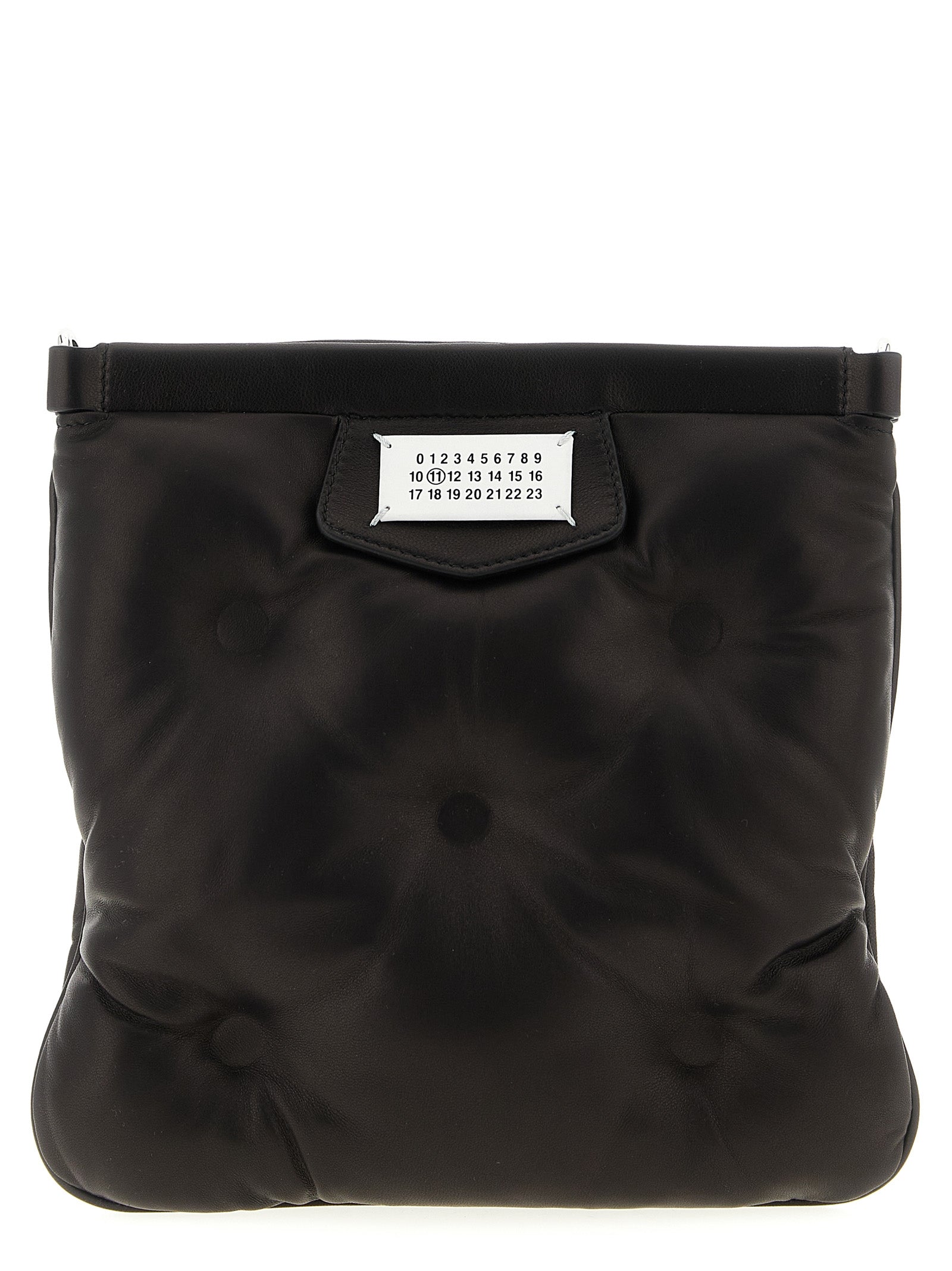 Maison Margiela Schwarze Lammleder Umhängetasche