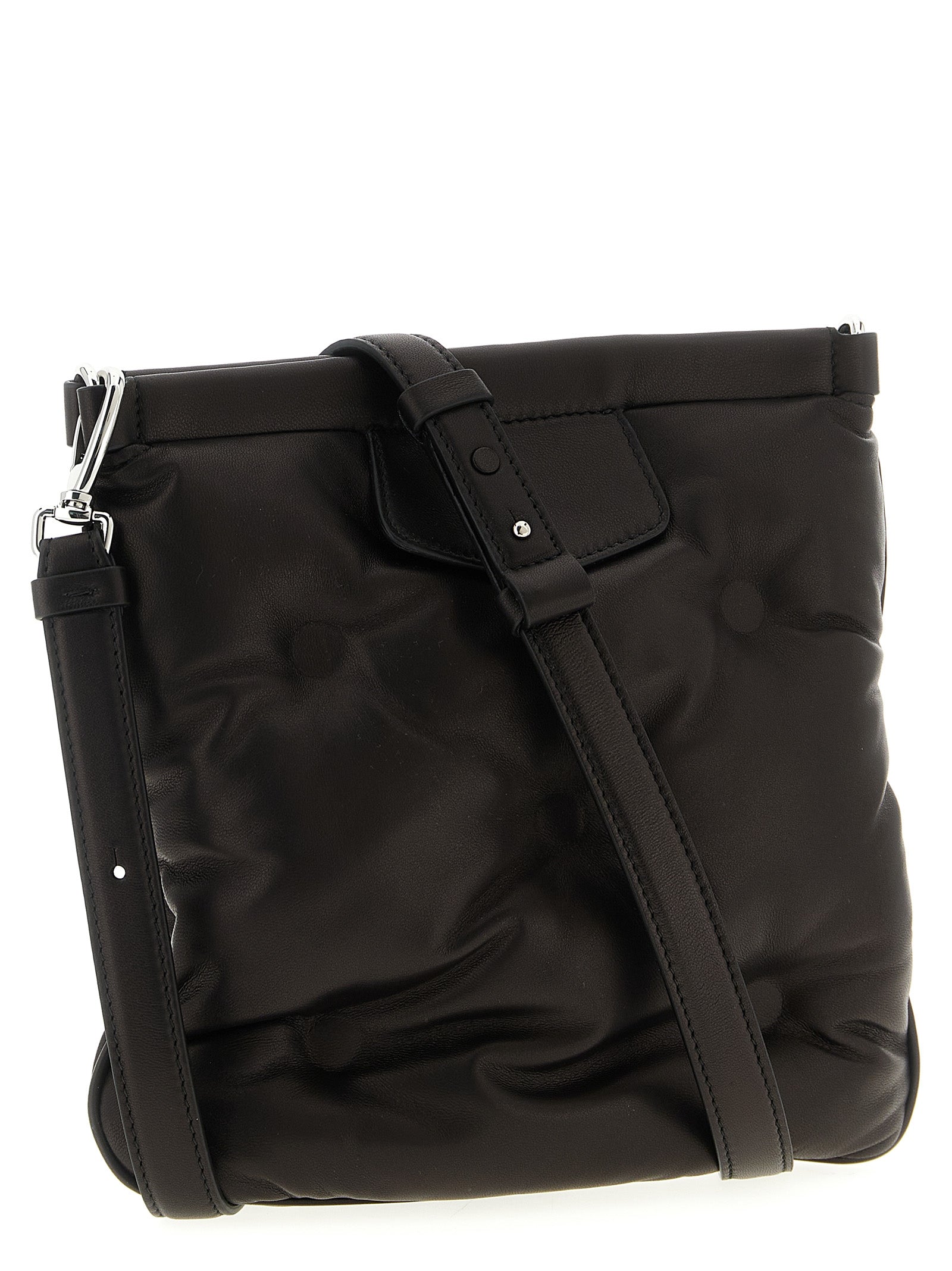 Maison Margiela Schwarze Lammleder Umhängetasche