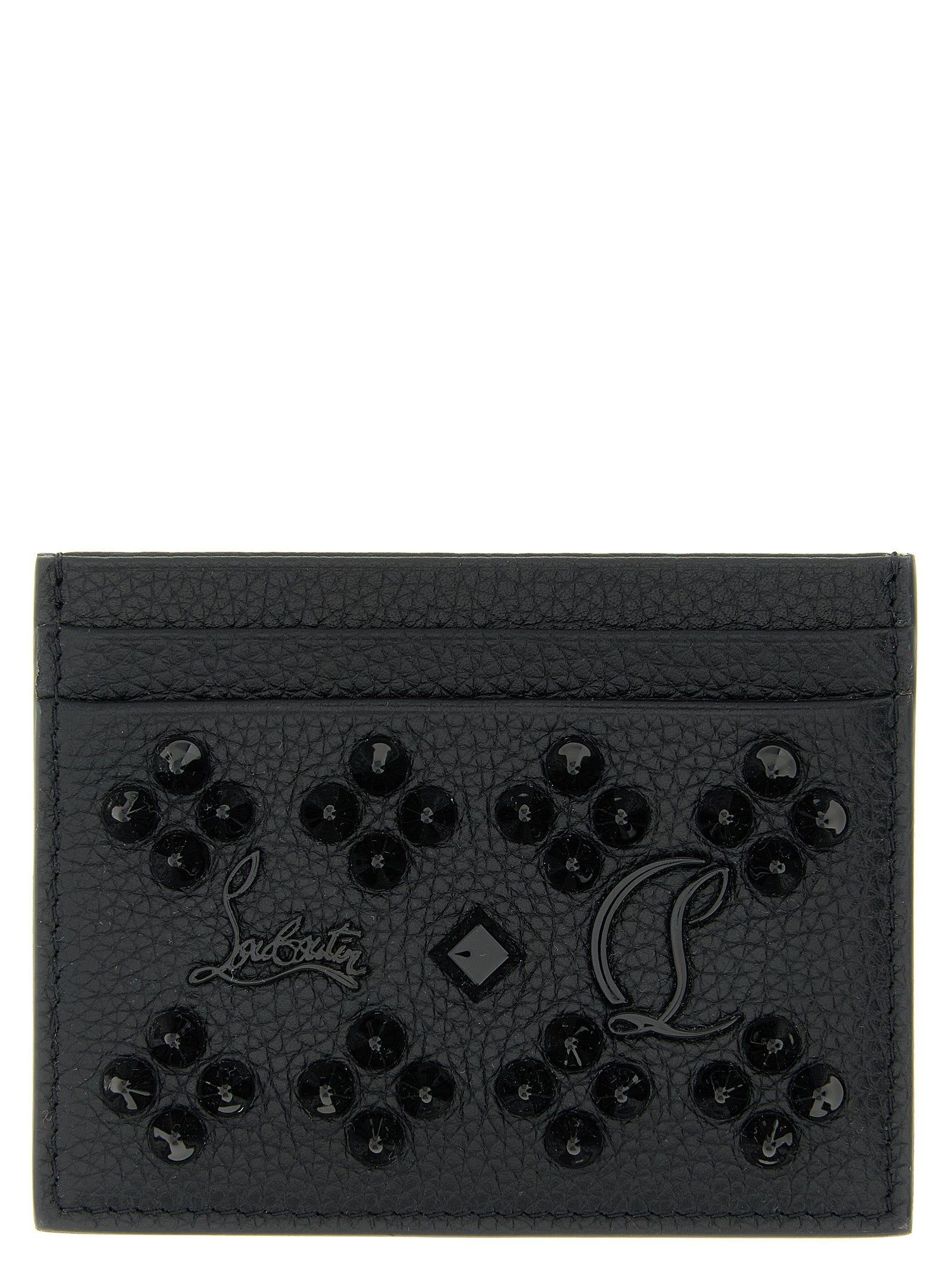 Christian Louboutin Schwarzer Kalbsleder-Kartenetui