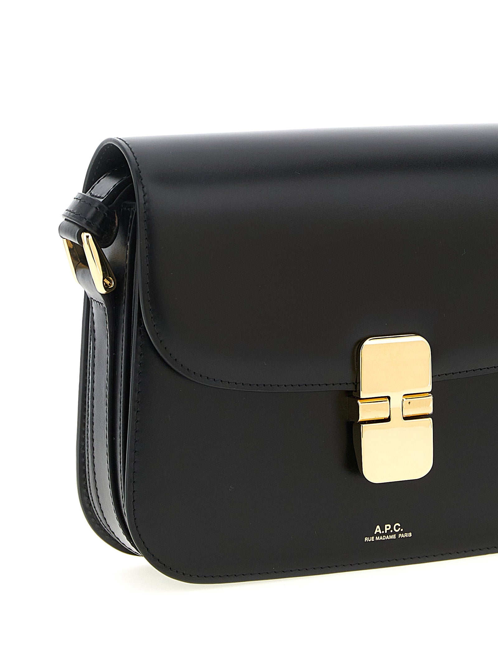 A.P.C. Schwarze Umhängetasche aus Rindsleder