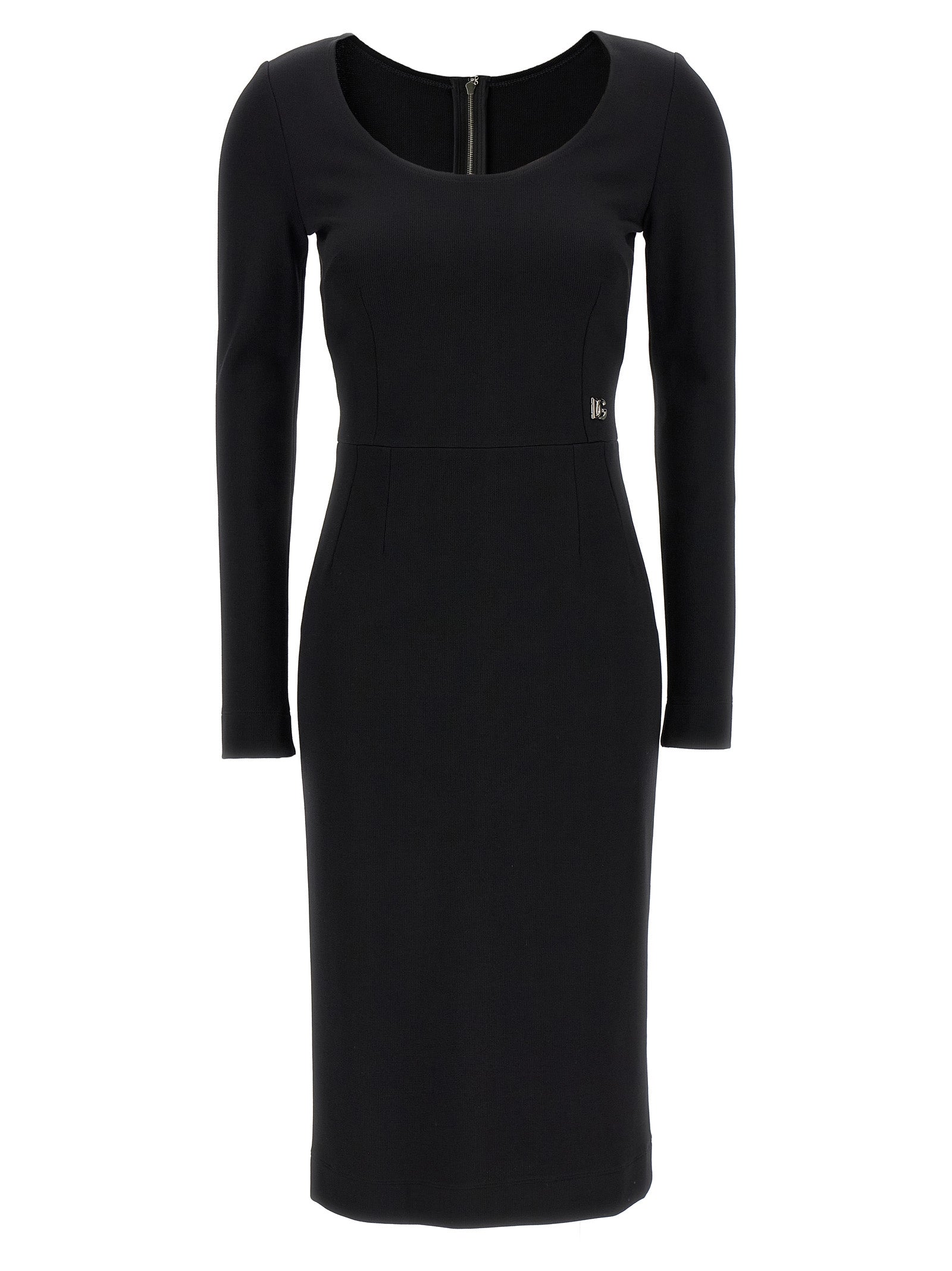 Dolce & Gabbana Schwarzes Midikleid aus Viskose