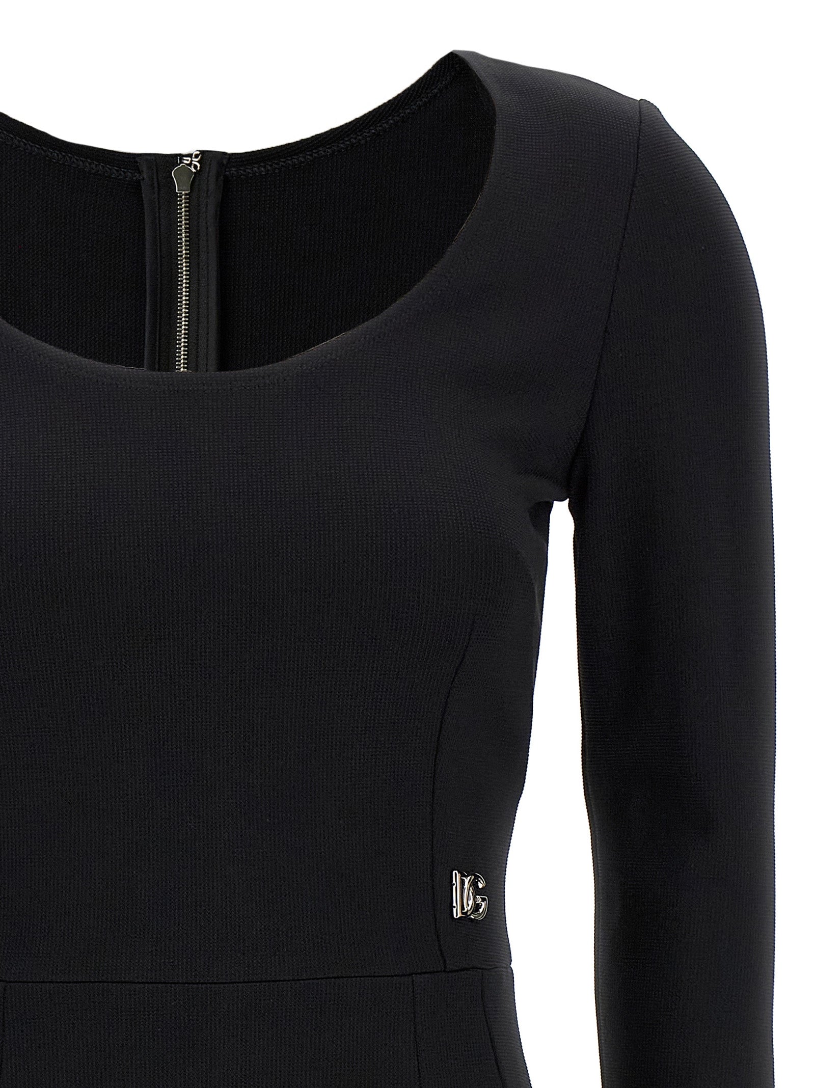 Dolce & Gabbana Schwarzes Midikleid aus Viskose