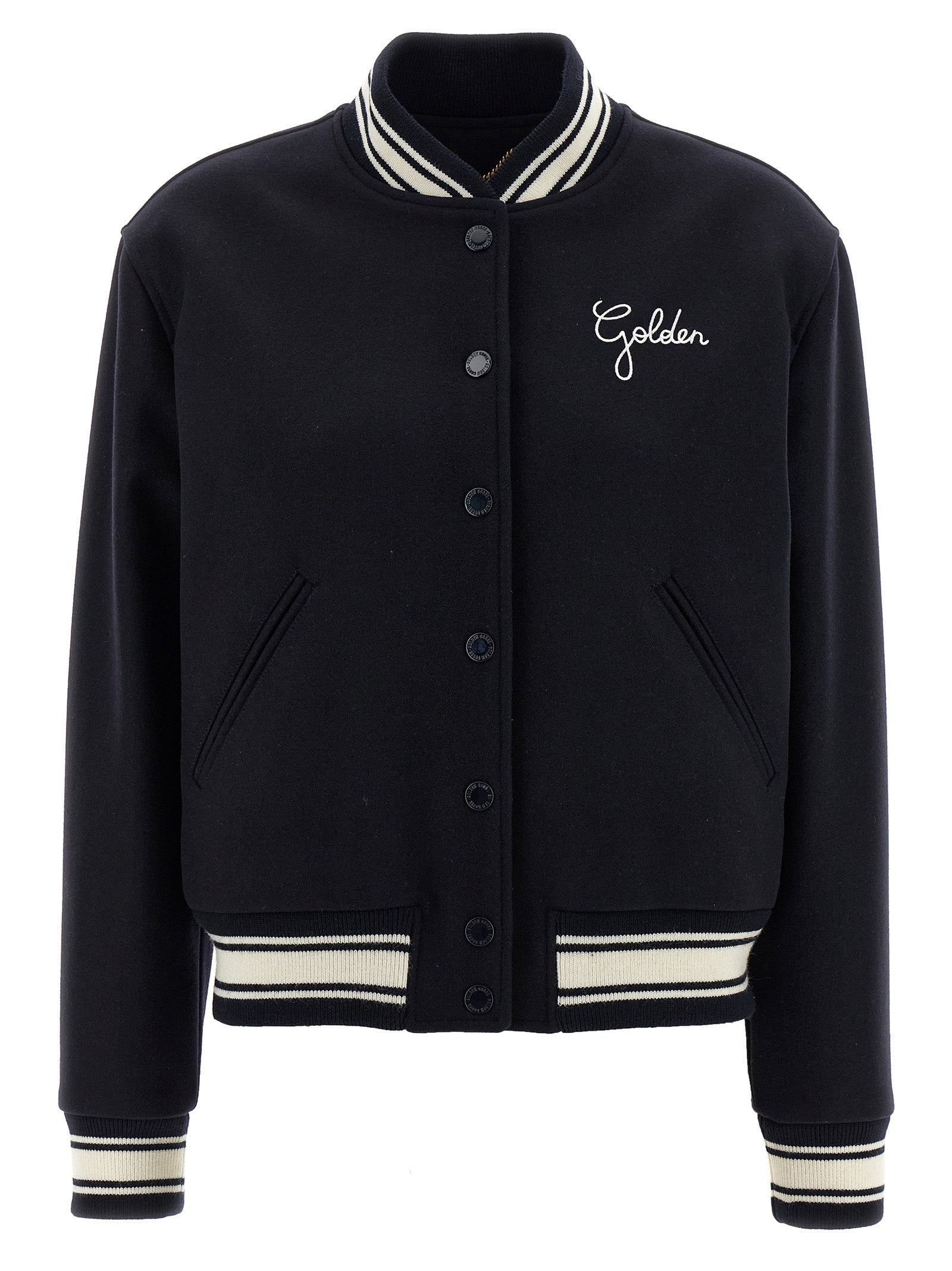 Golden Goose Blauer Bomber aus reiner Schurwolle