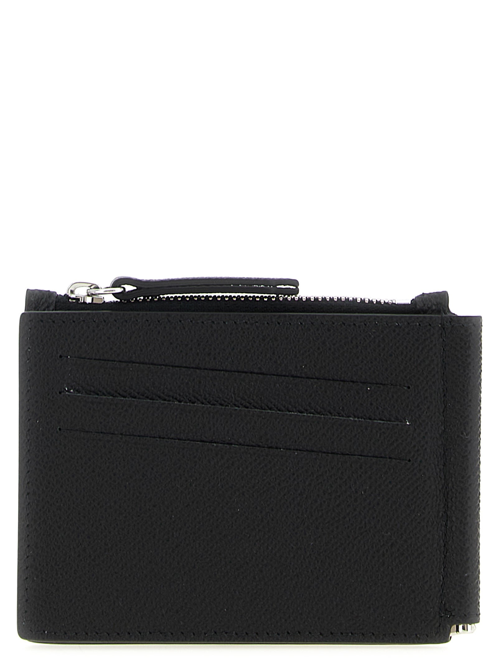 Maison Margiela Schwarze Leder Geldbörse
