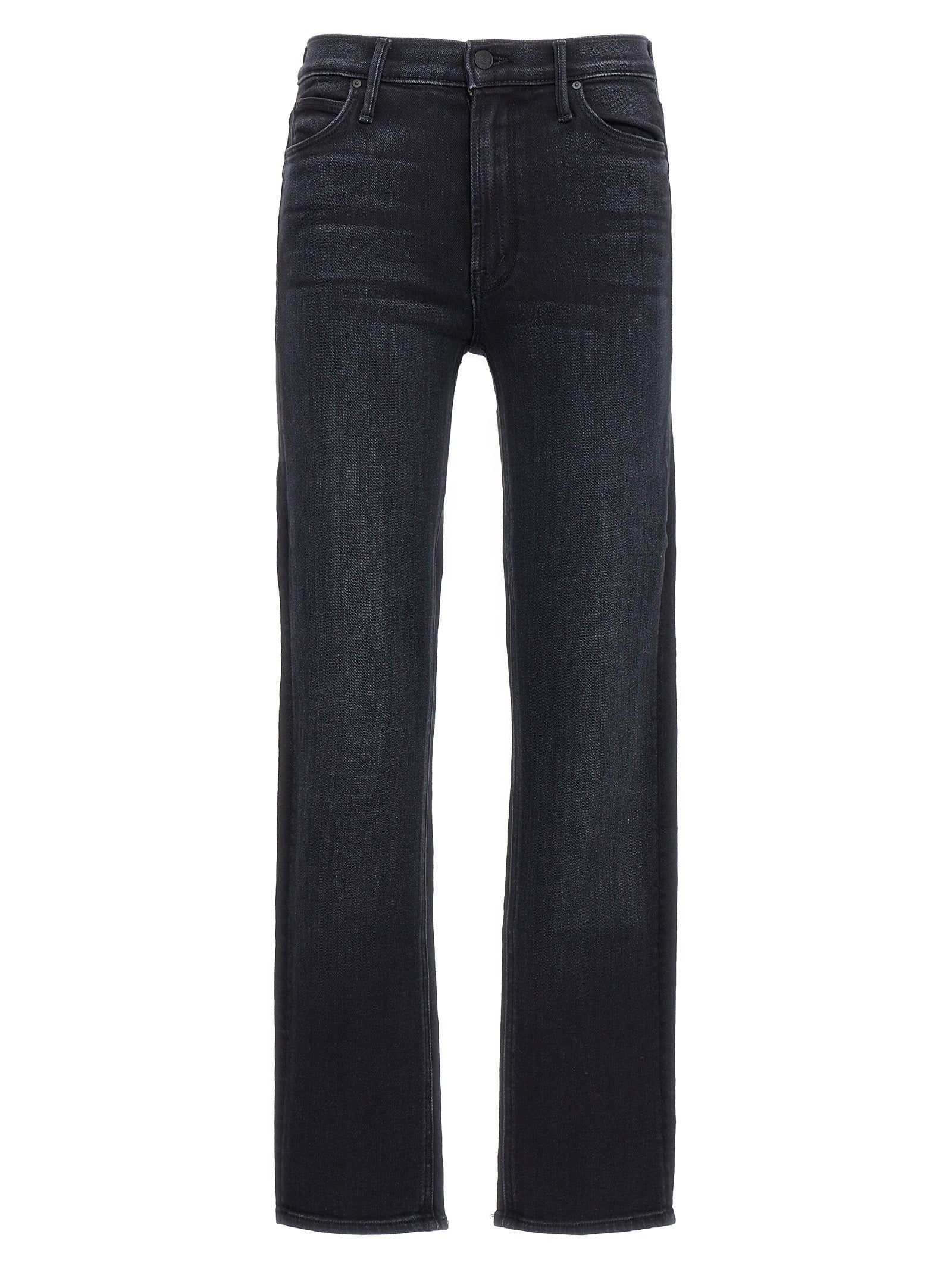 Mother Denim Schwarze Baumwoll-Jeans im Slim Fit