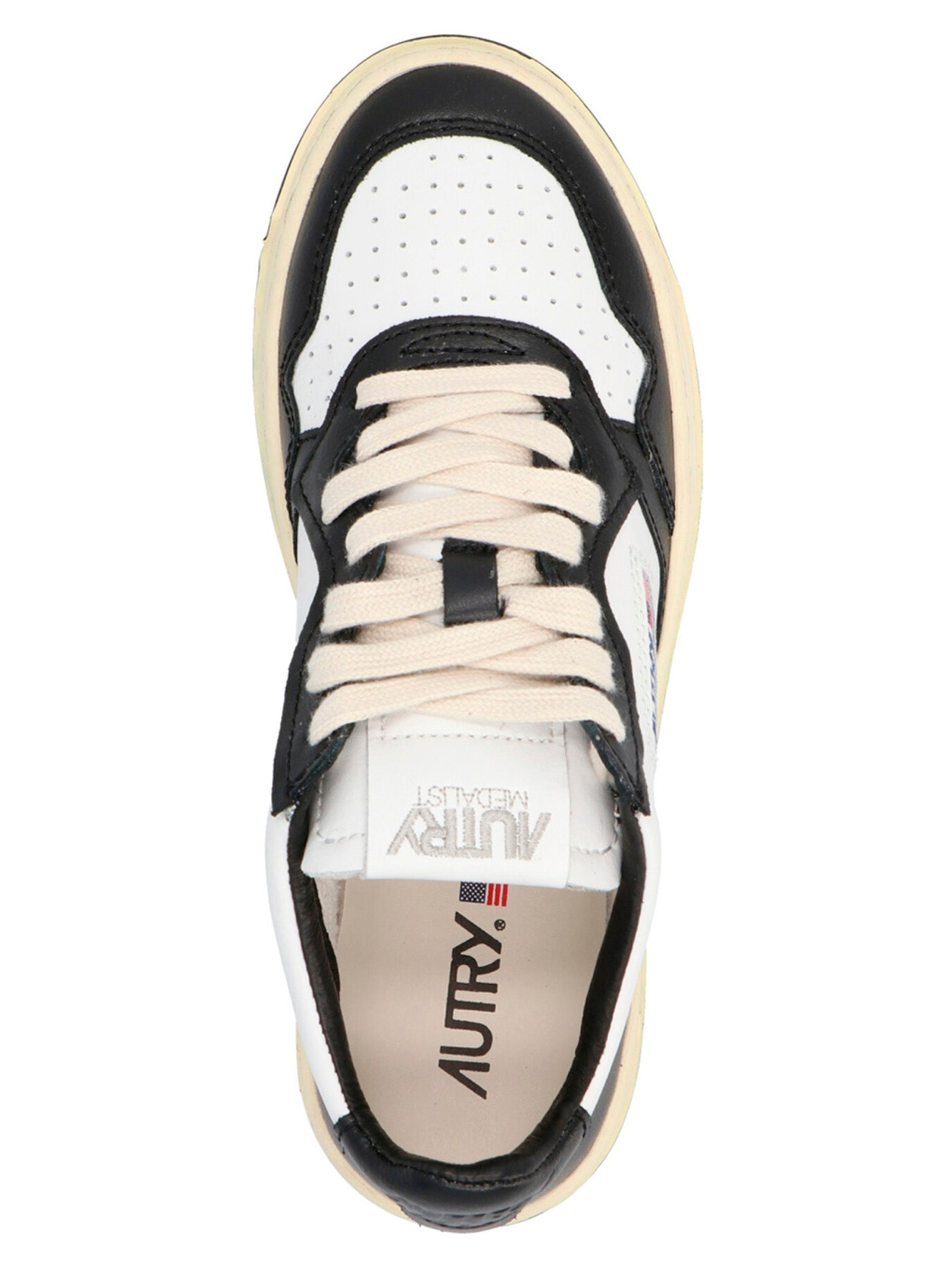 Autry Zweifarbige Low-Top-Sneaker aus Rindsleder