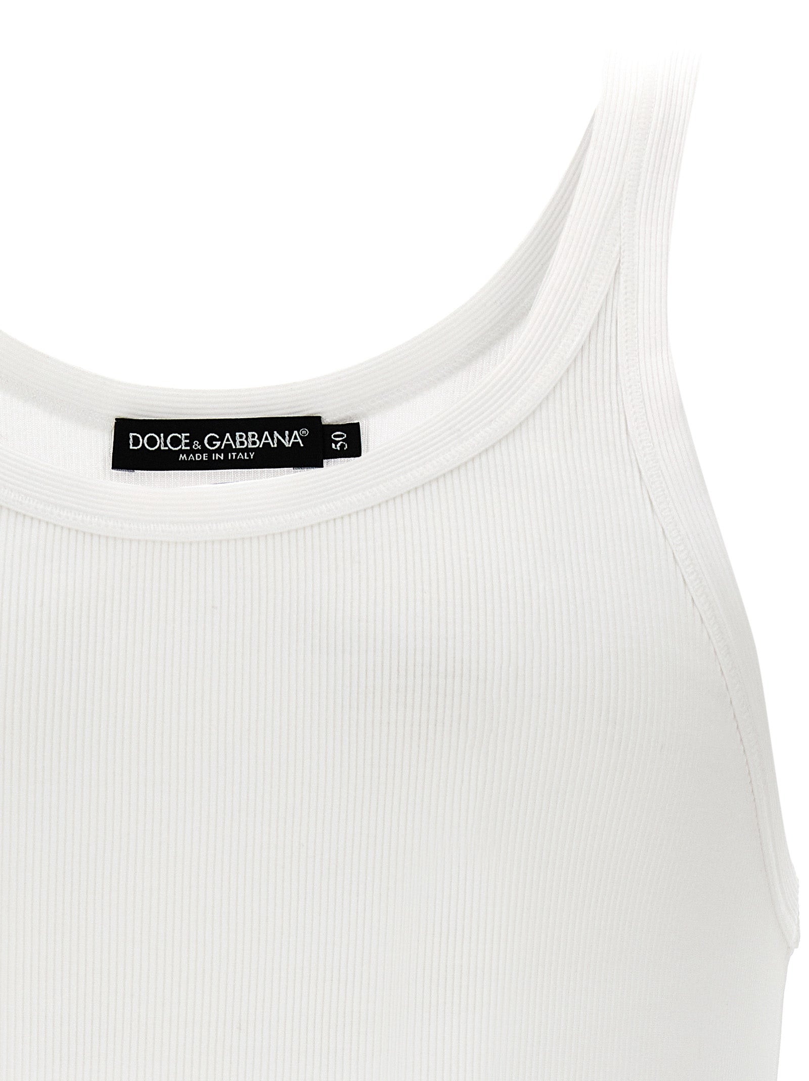 Dolce & Gabbana Weiße Baumwoll-Tanktops