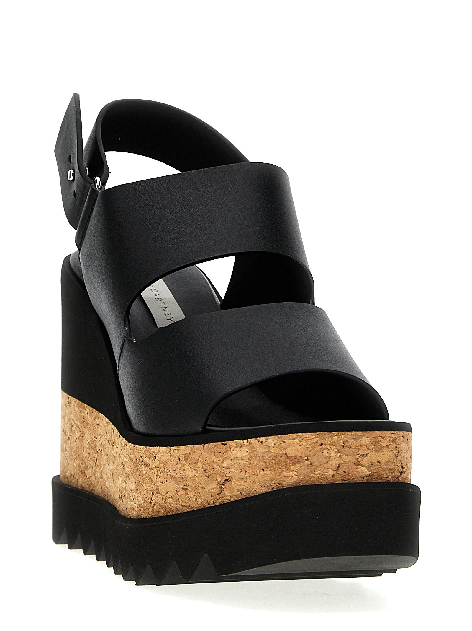 Stella McCartney Schwarze Keilsandalen aus Polyester