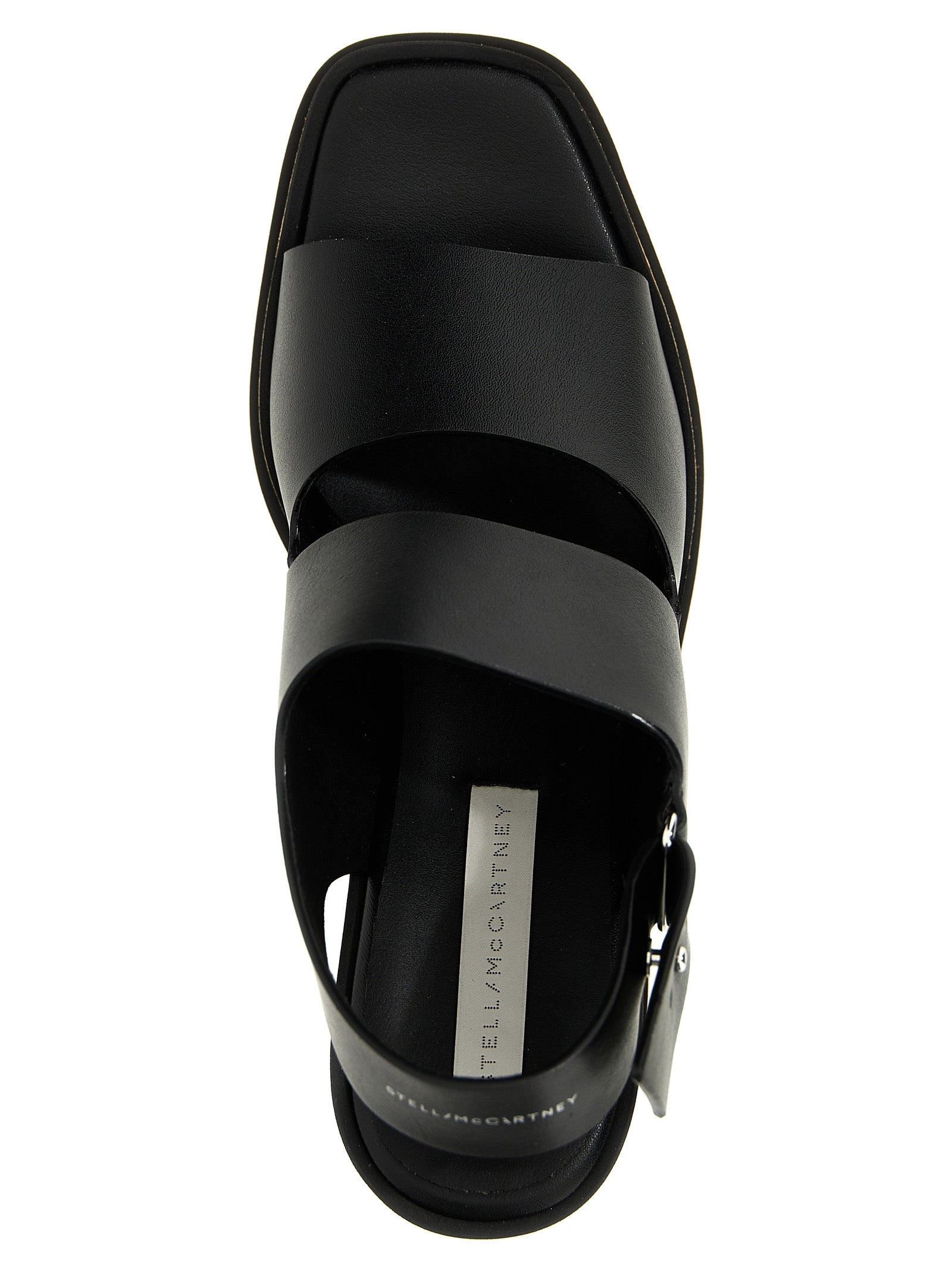 Stella McCartney Schwarze Keilsandalen aus Polyester