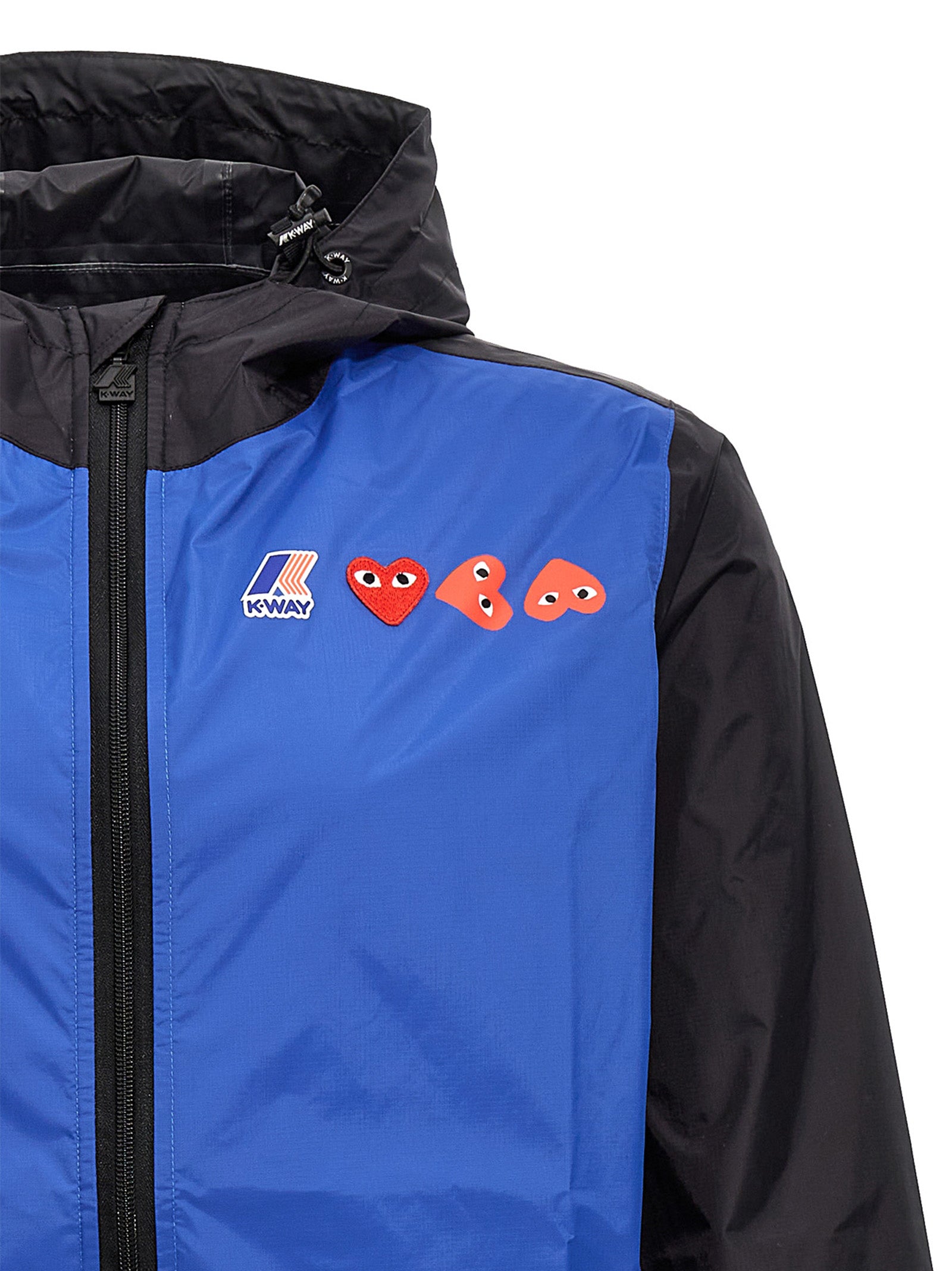Comme Des Garçons Play Blaue Jacke aus Nylon