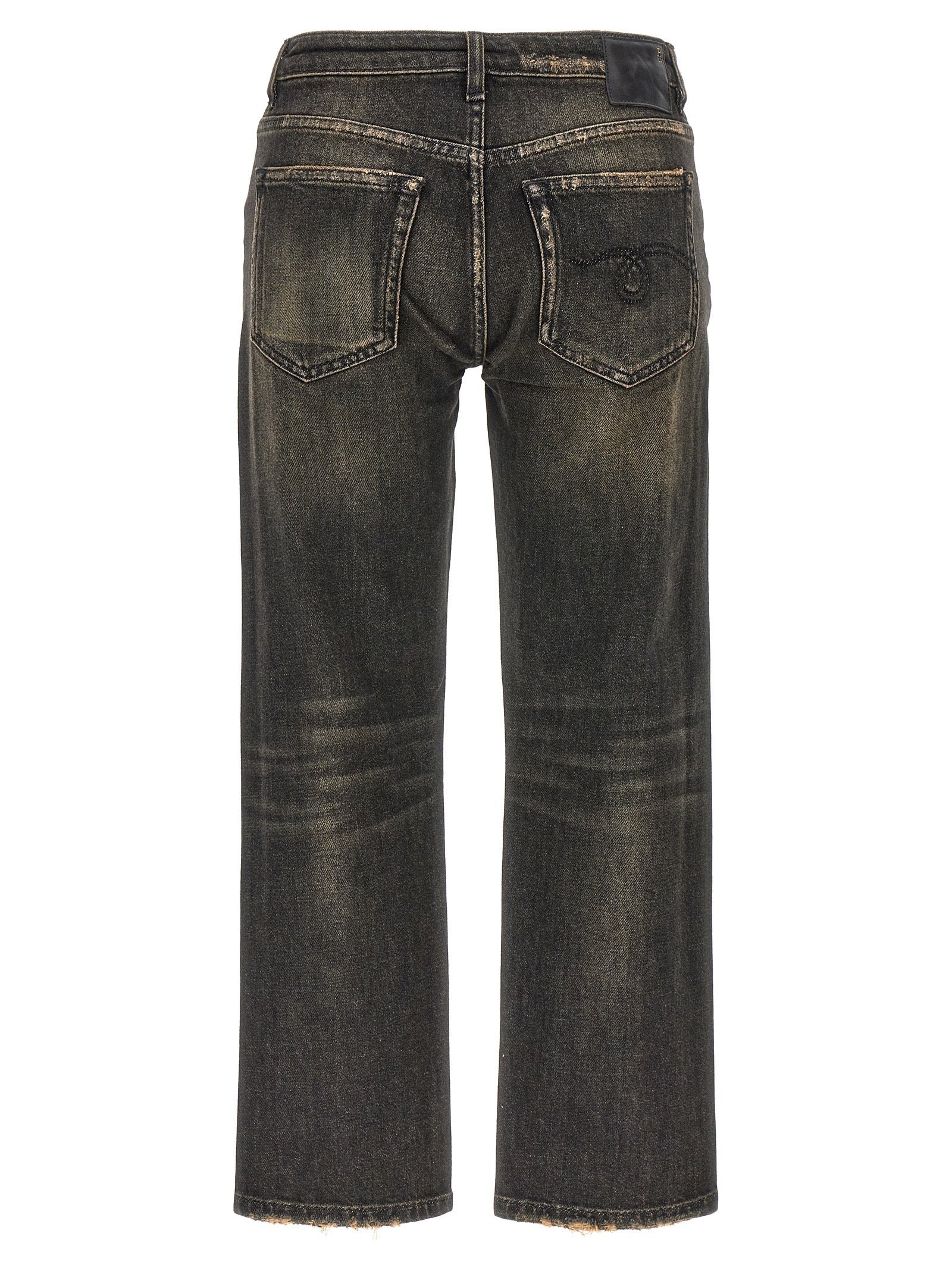 R13 Schwarze Boyfriend Jeans aus Baumwolle