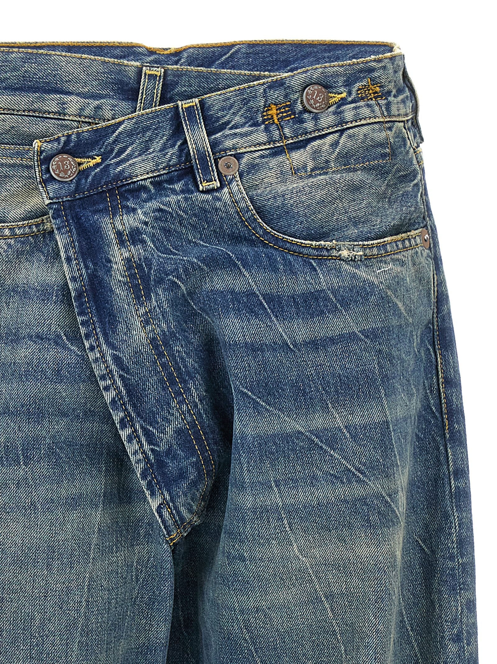 R13 Blaue Baumwolljeans im Relaxed Fit