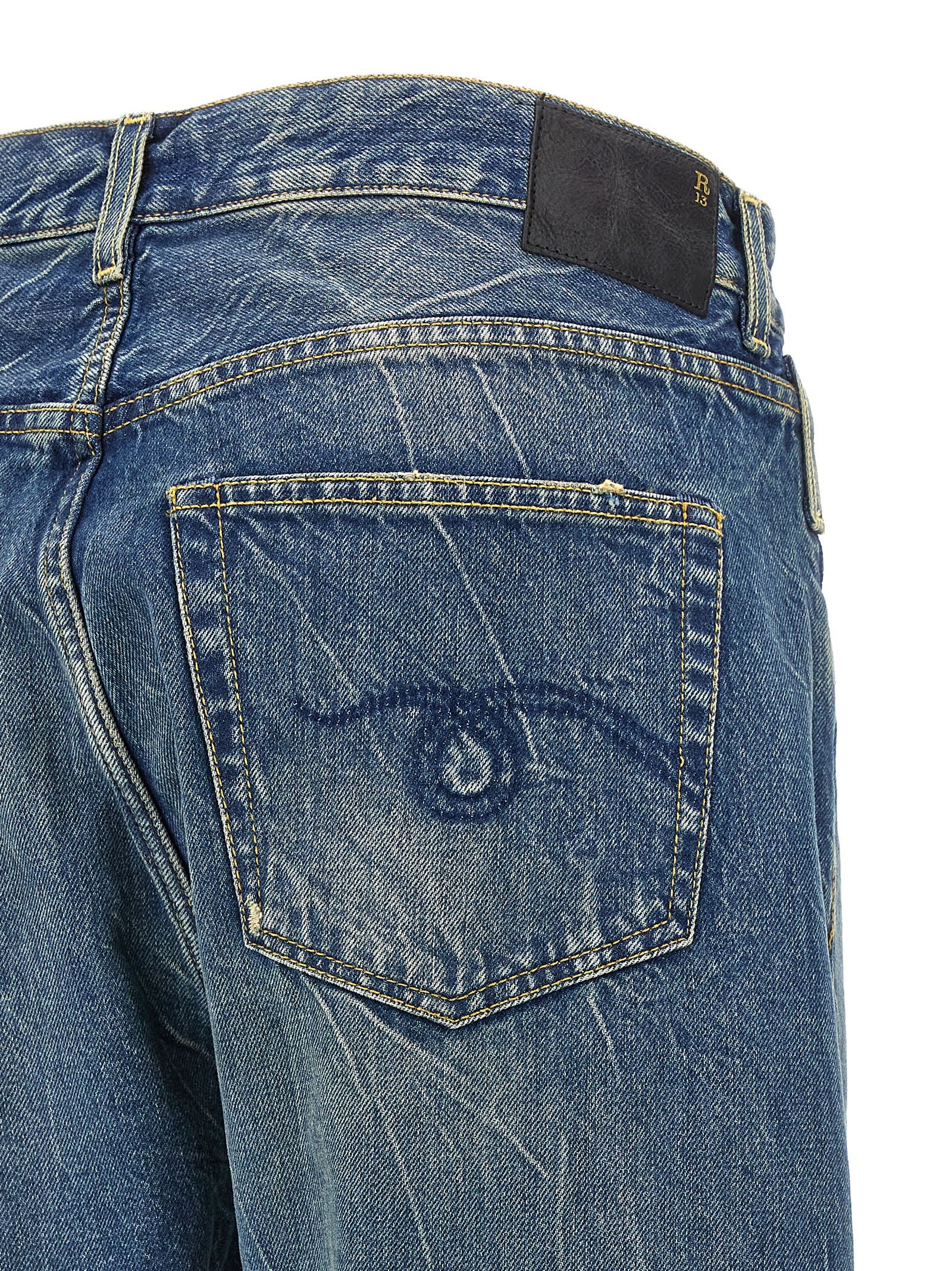 R13 Blaue Baumwolljeans im Relaxed Fit